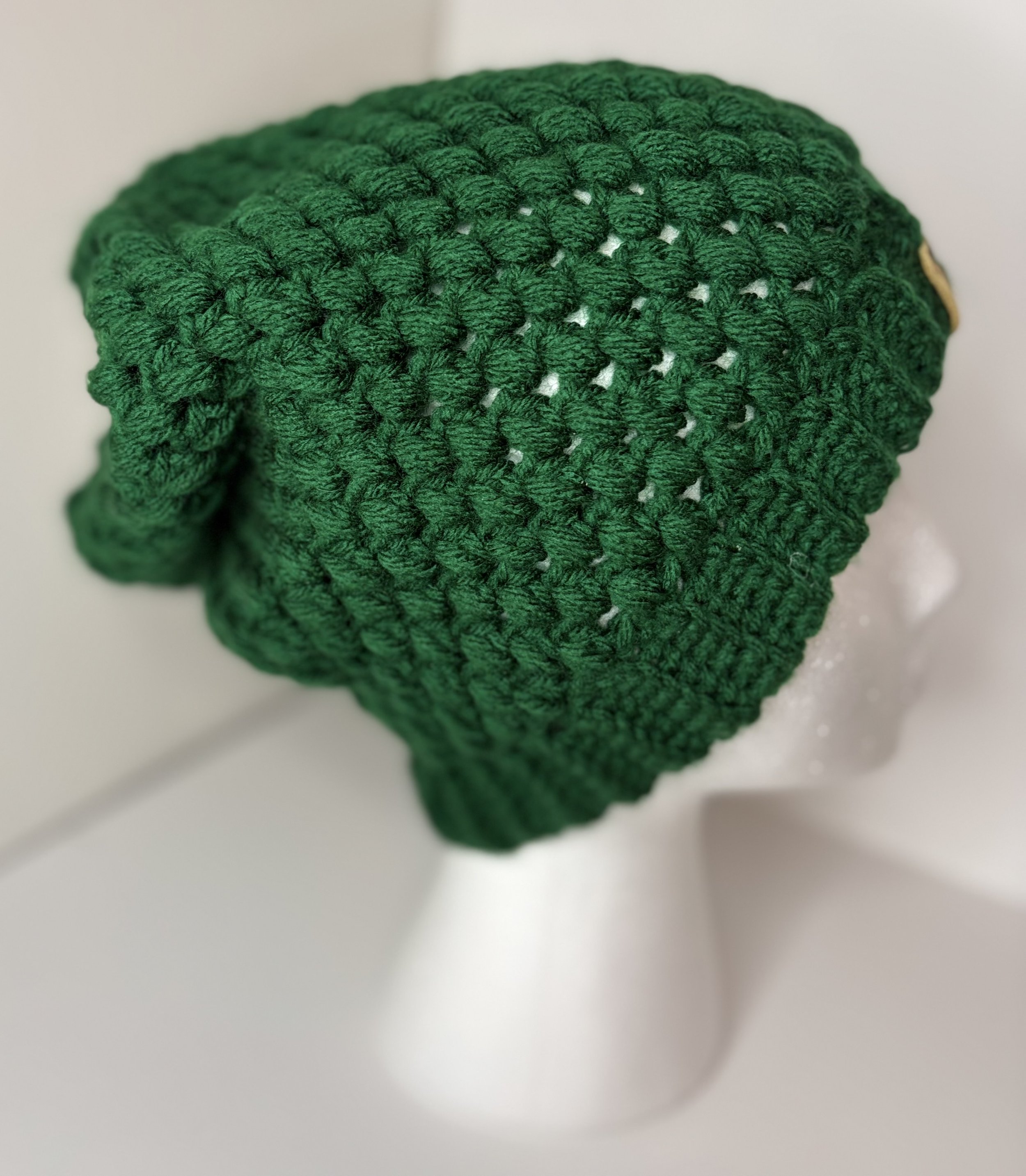 GREEN PUFF STITCH HAT