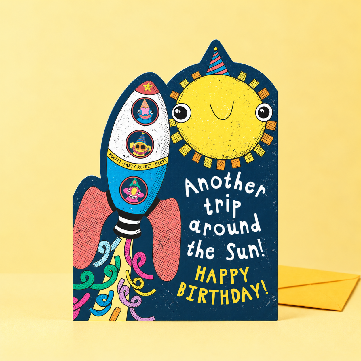 Rocket birthday card on pastel yellow.png