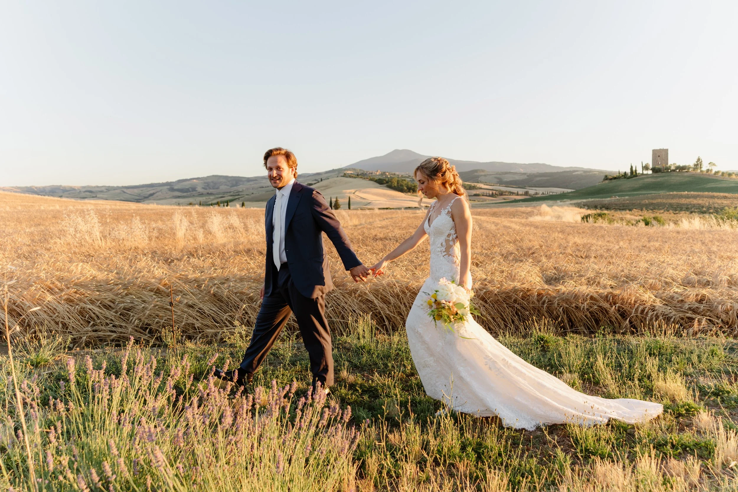 A romantic couple portrait at a Tuscany wedding planned by native Italian planner Lalla Crippa