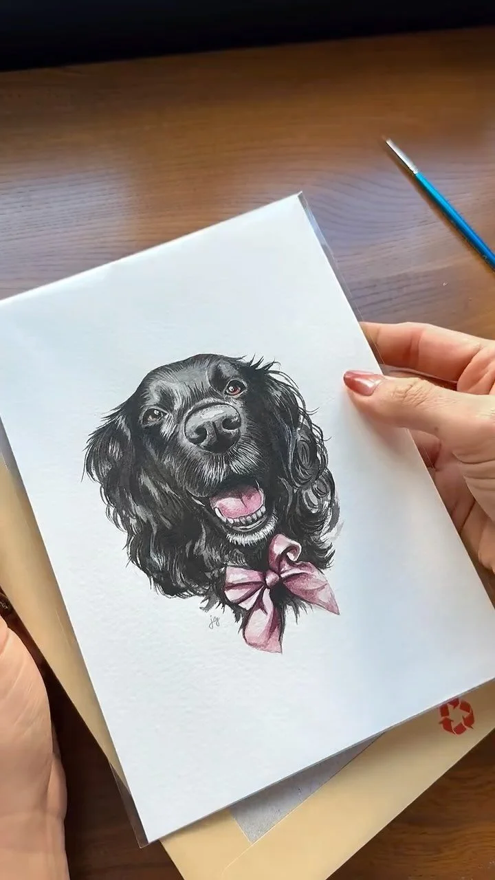 Pack up Clemmie with me π not forgetting the nose boop π«ΆπΌβ¨
•
•
•#cockerspaniel #cockerspanielofinstagram #watercolour #petportraitartist #petportrait #dogportrait