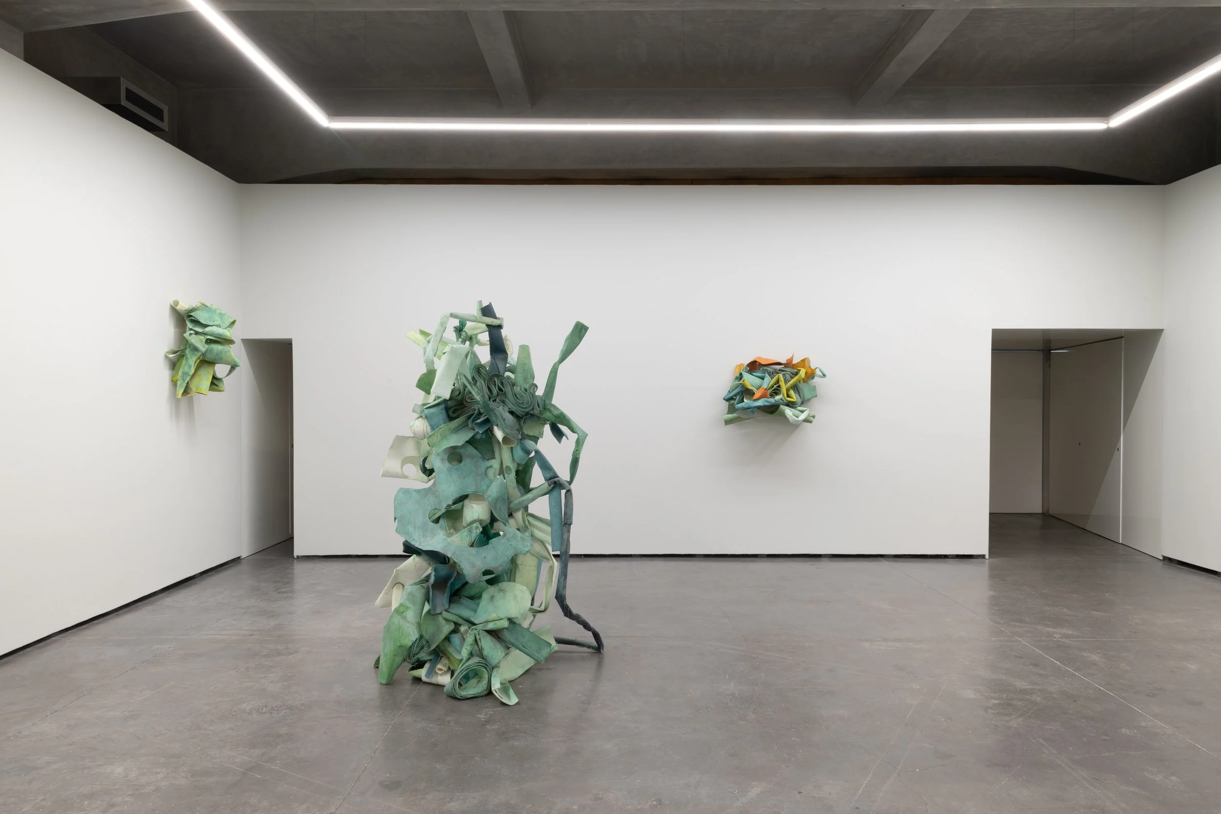   Aquarelle , 2026  Mixed media on paper and iron  Variable dimensions  Installation view, Appleton Square, Lisbon  Photograph by TSPT 