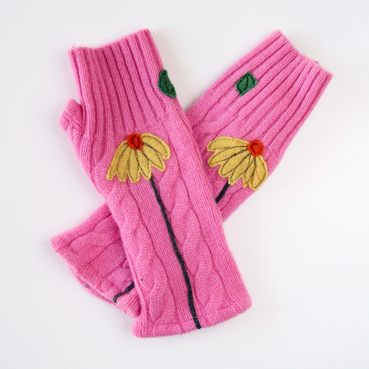 Coneflower on Pink Cashmere Gloves.jpg