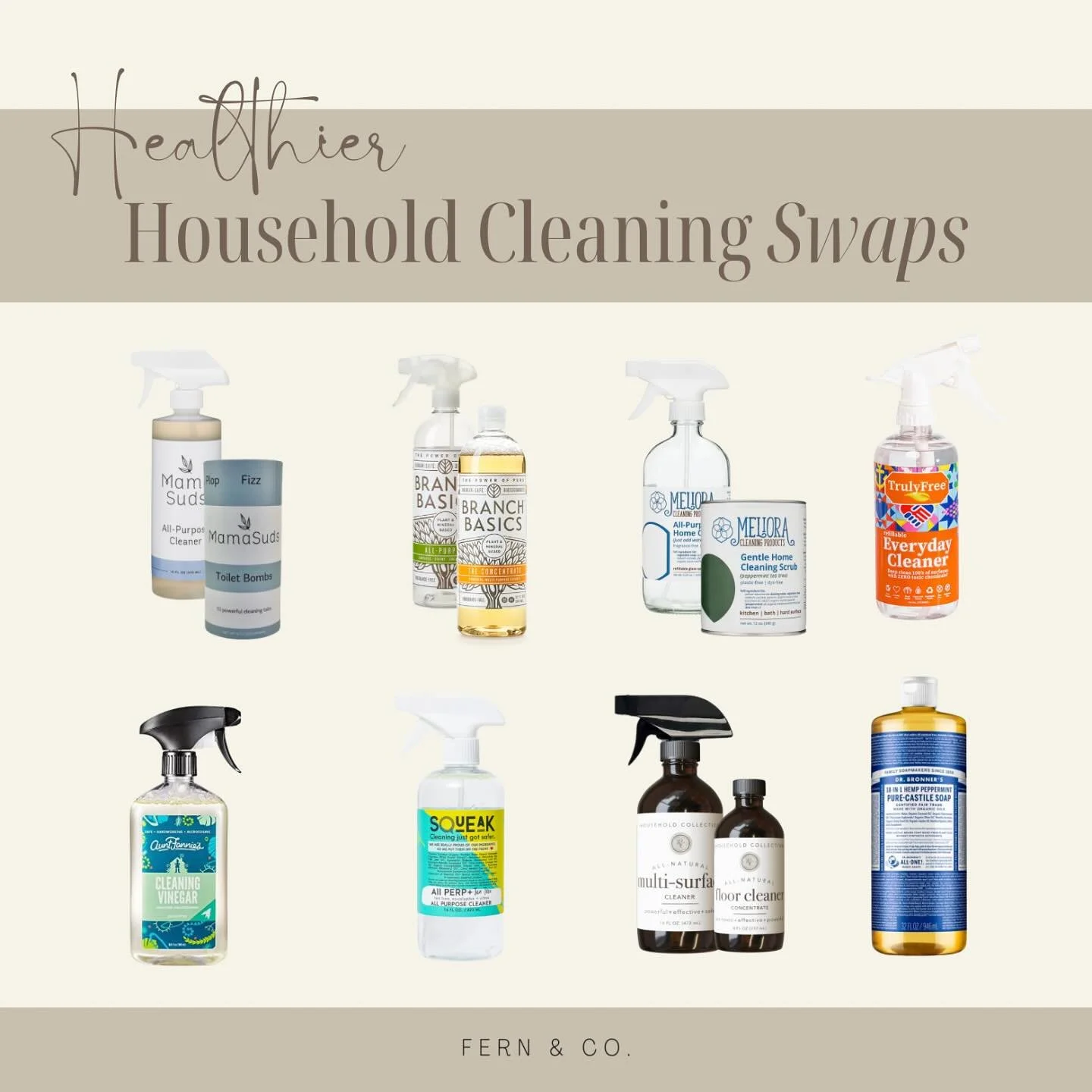 ๐ธ Spring cleaning season is here ๐ธ 
But before you reach for conventional cleaning products, let’s talk about what’s really in them...
Many store-bought cleaners contain harsh chemicals like ammonia, chlorine bleach, phthalates, and a