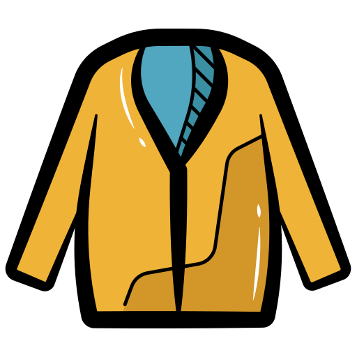 A simple icon of a yellow cardigan.