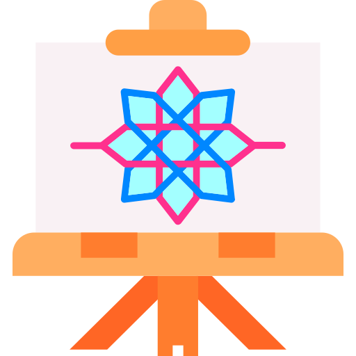 Simple tapestry icon pinned in a easel.