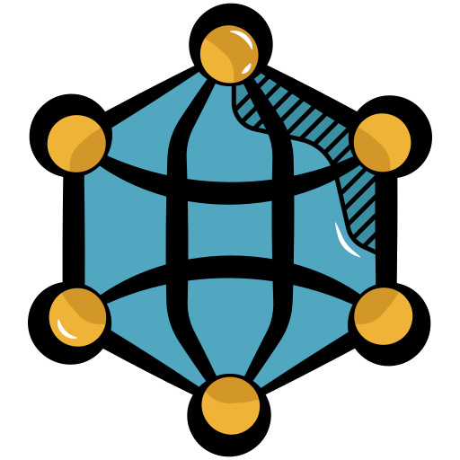 A cartoon icon of a network bubble.