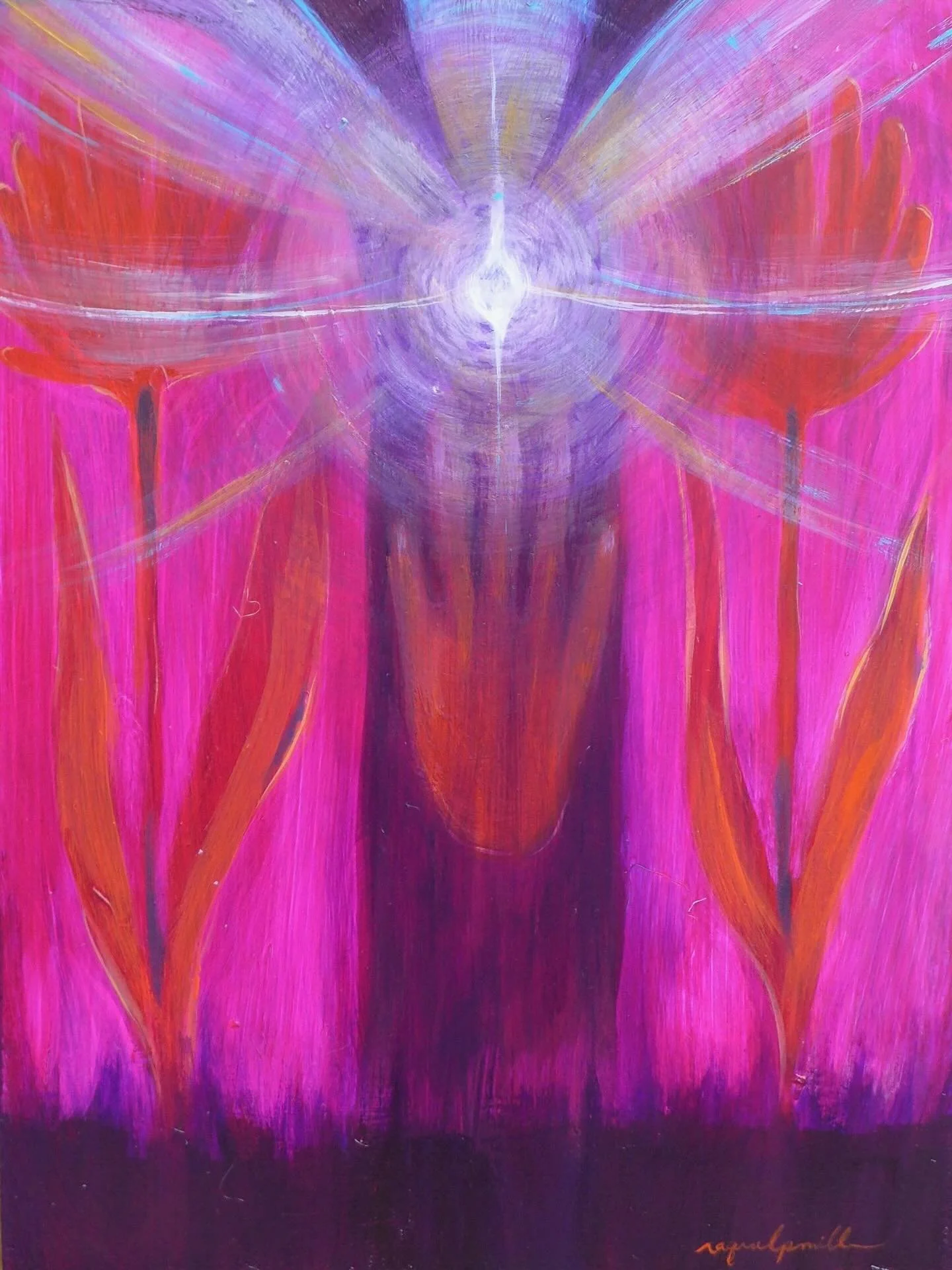 Happy to have three new paintings in SWS2025 for @gallerybgallery 💞 this is one of them and excited to share something a little different. 

Big things (altar scene)
Acrylic on panel 
5&rdquo; x 7&rdquo; 
2025 

Link now lives in my bio to direct yo