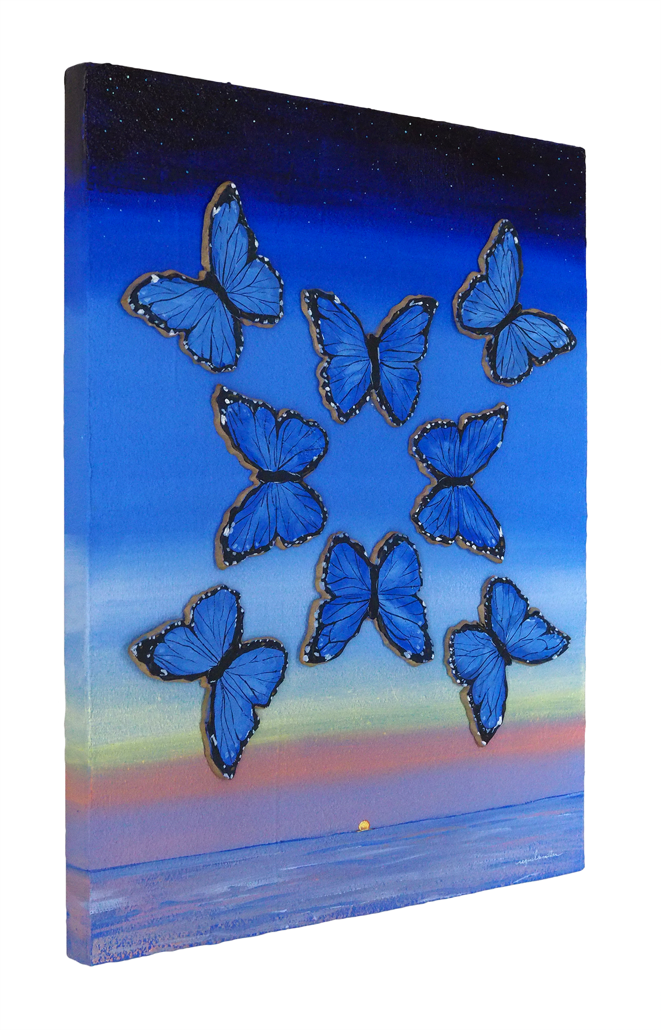 Warming wings in the rising sun 