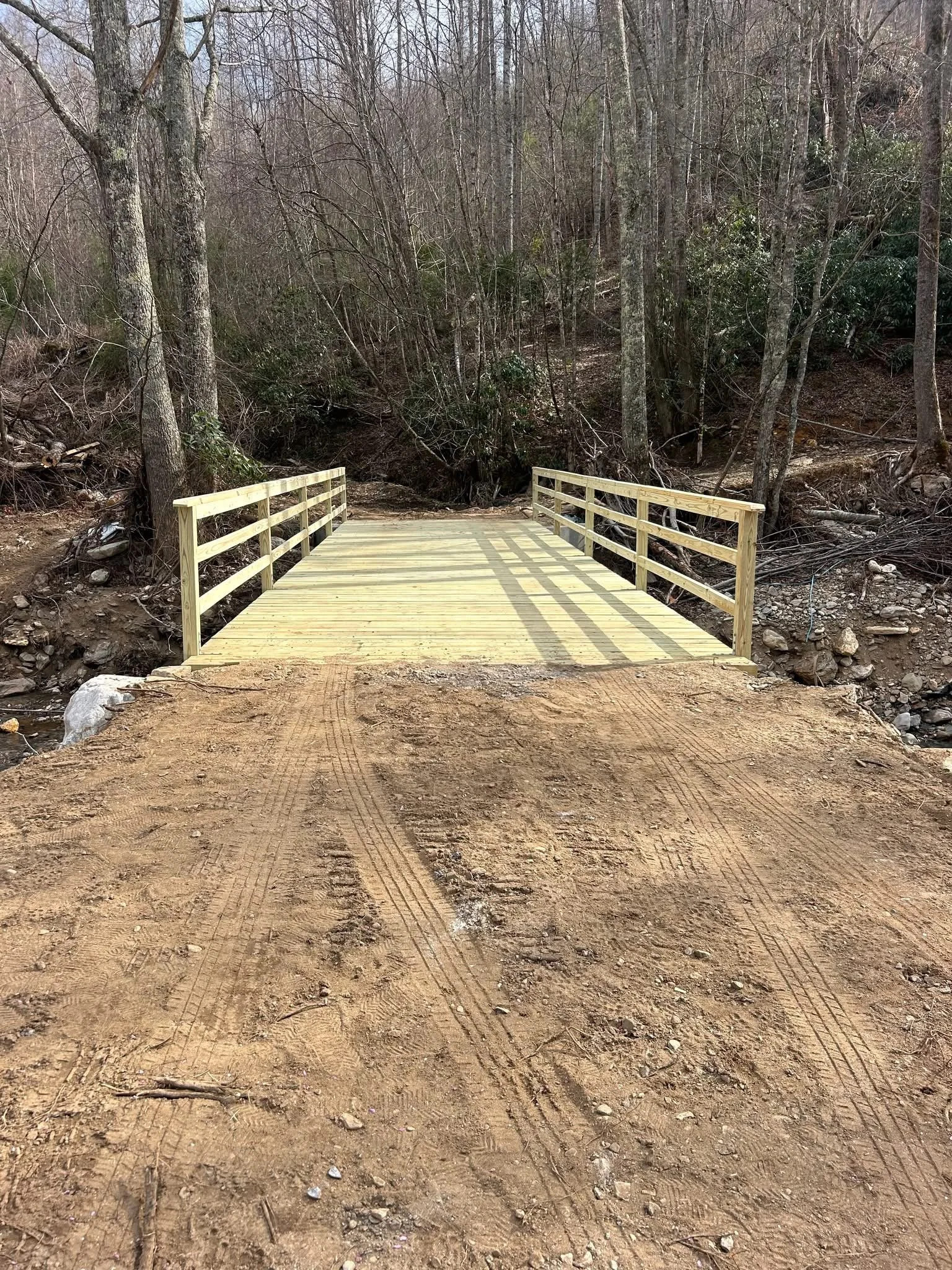 The final result of the bridge on Cattail being built. 