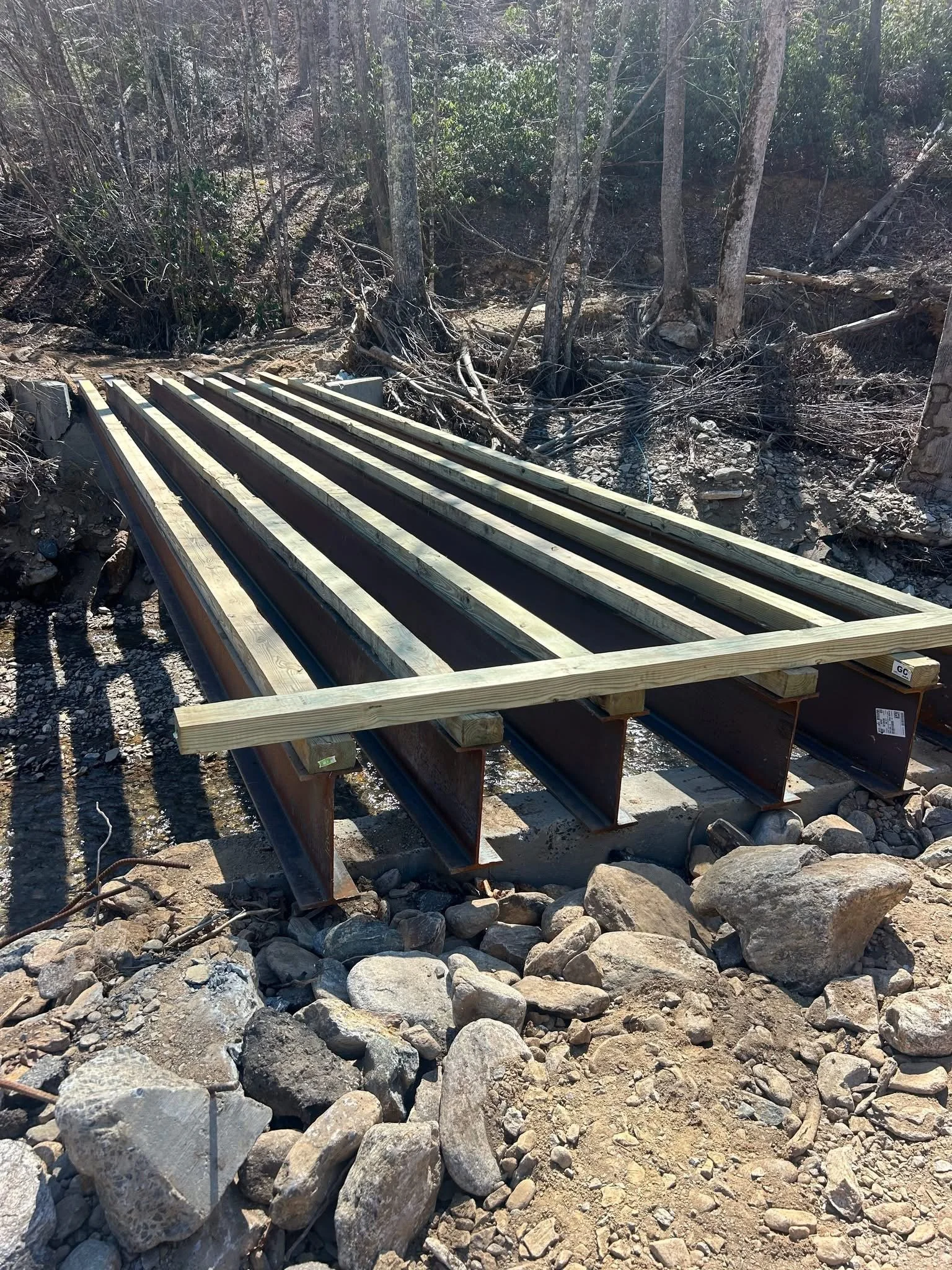 A bridge on Cattail being built. 