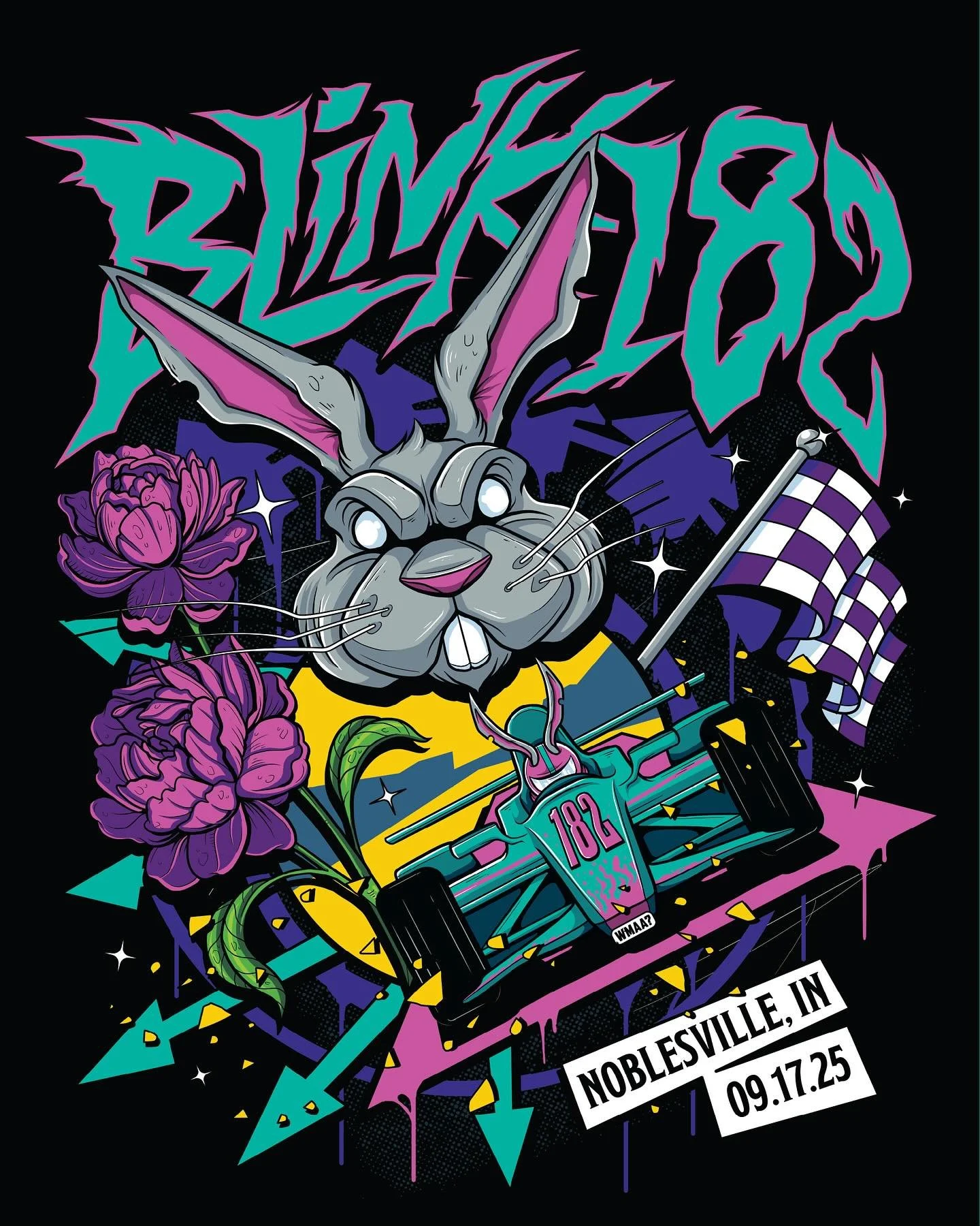 Blink-182 - Noblesville, IN

Another design I created for the Missionary Impossible 2025 tour. This is available exclusively at the Noblesville show tonight.