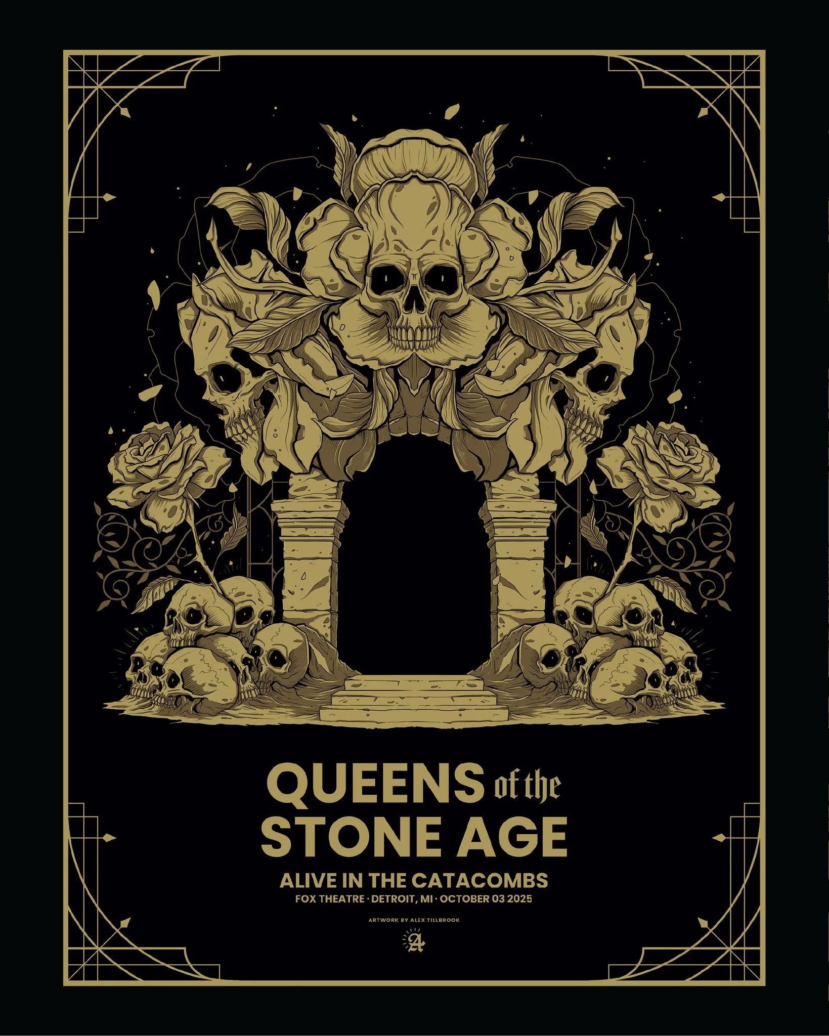 Queens Of The Stone Age - Detroit, MI | Oct 03 2025

Massive shoutout to the QOTSA guys for having me back to create another screen printed poster for their show at Fox Theatre in Detroit last night for the 'Alive In The Catacombs' tour.

I will have