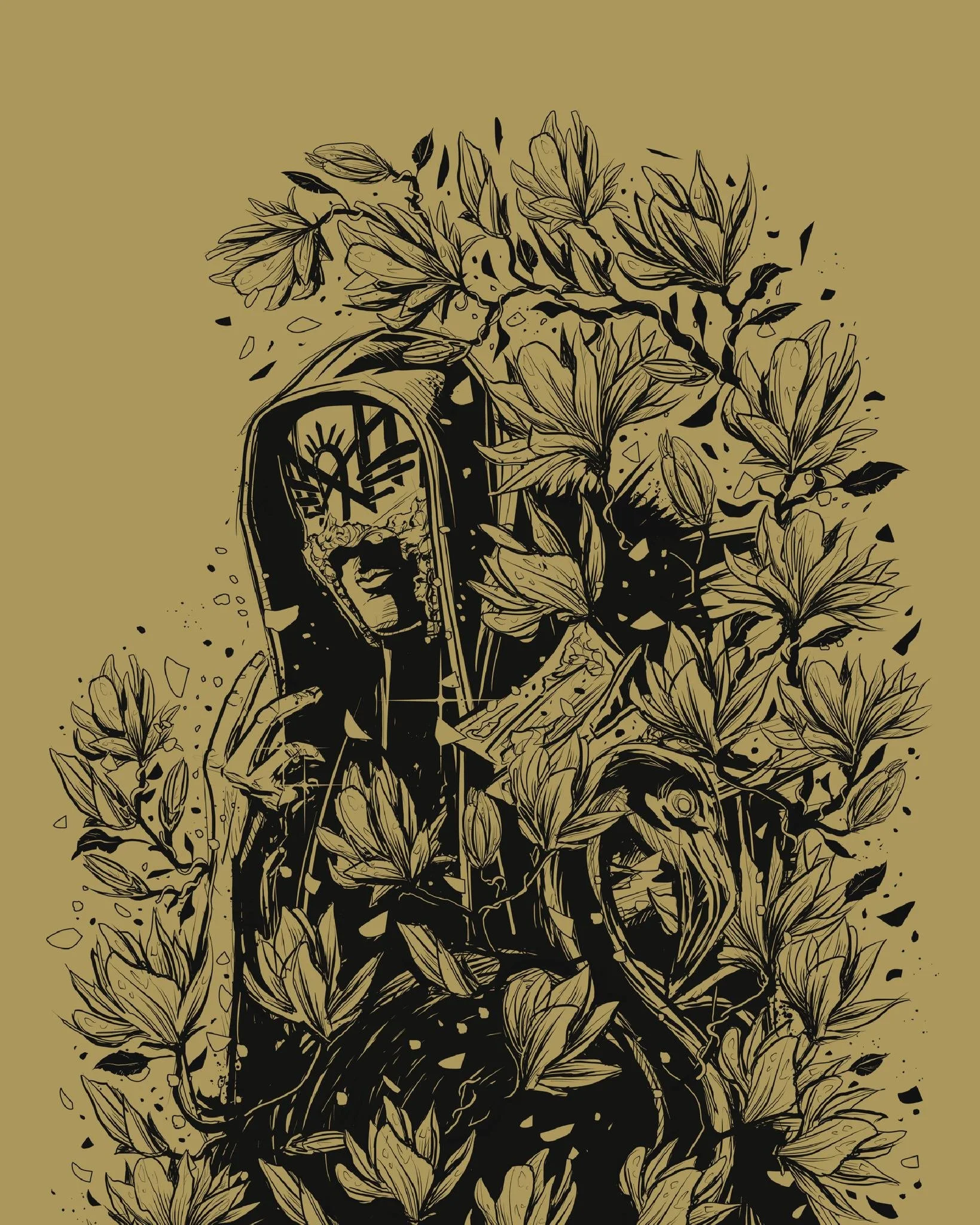 I'm honoured to have been asked back to create another piece for @revolvermag to celebrate  @sleep_token - 'Even In Arcadia' as album of the year.

This will be available as a gold foil slipcase for the Revolver Awards 2025 collectors issue.

Thank y