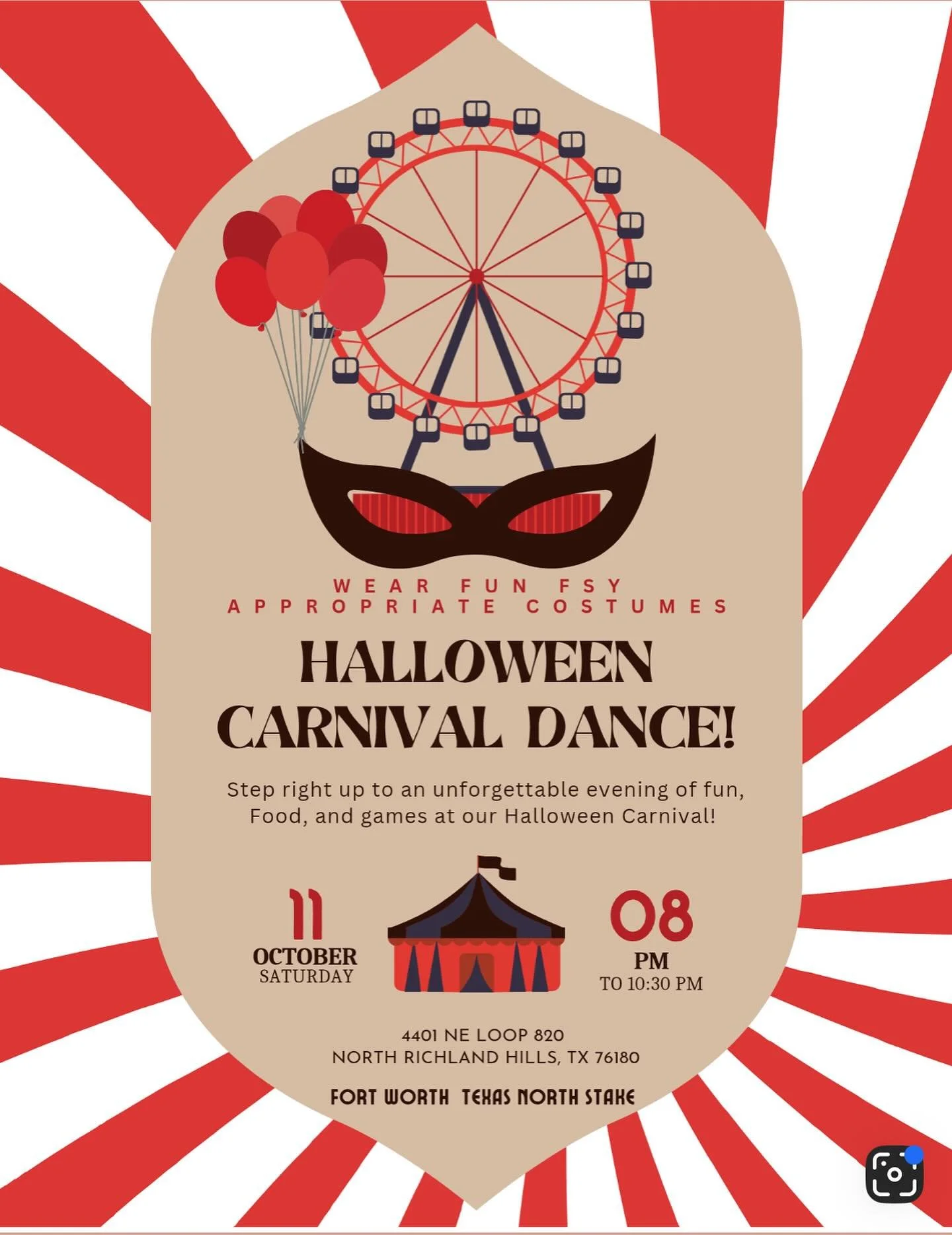 October 11th! At the North Fort Worth stake center