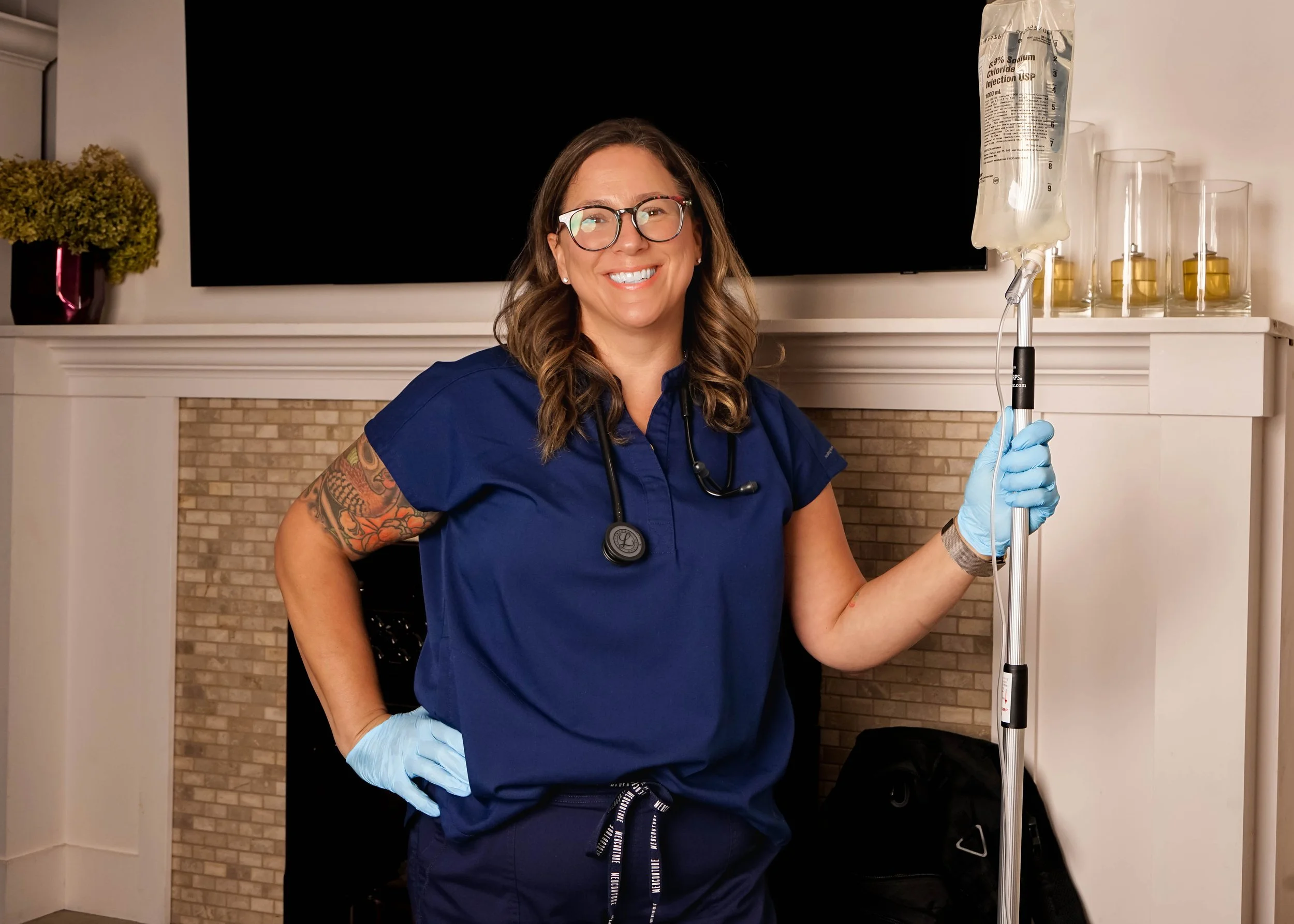 Clean, professional medical spa treatment room with neutral tones at IV Boss Premier Wellness LLC in Deerfield