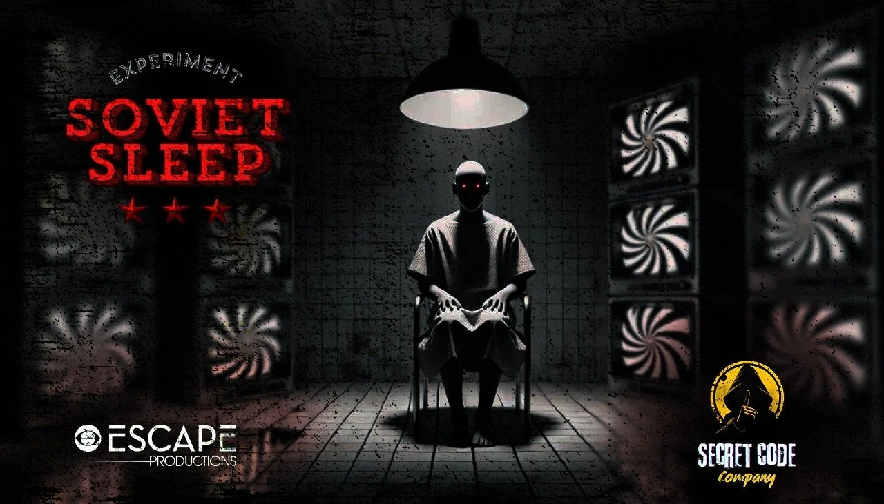 soviet sleep experiment poster logo escape room athens secret code company