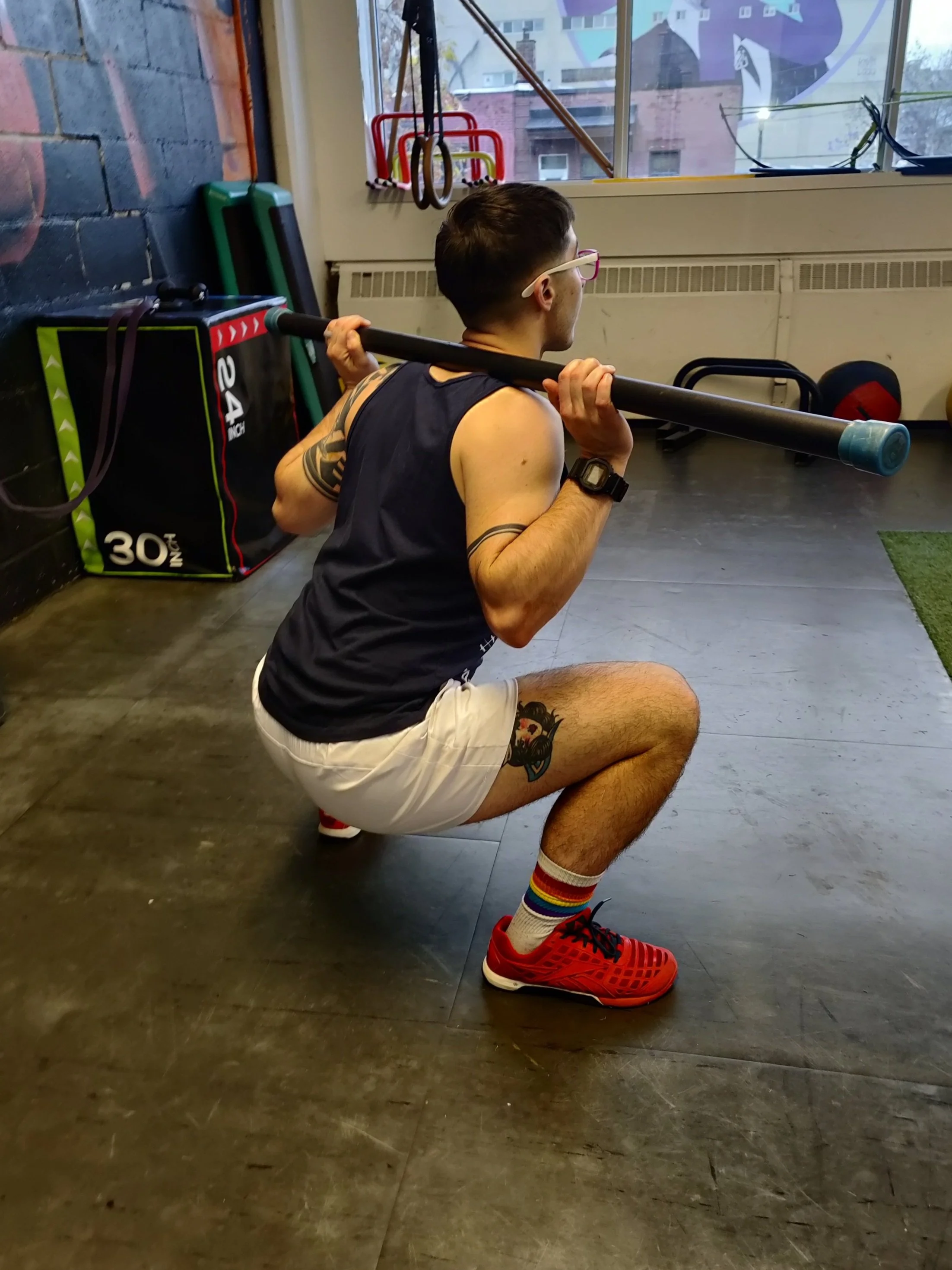 trainer doing a squar