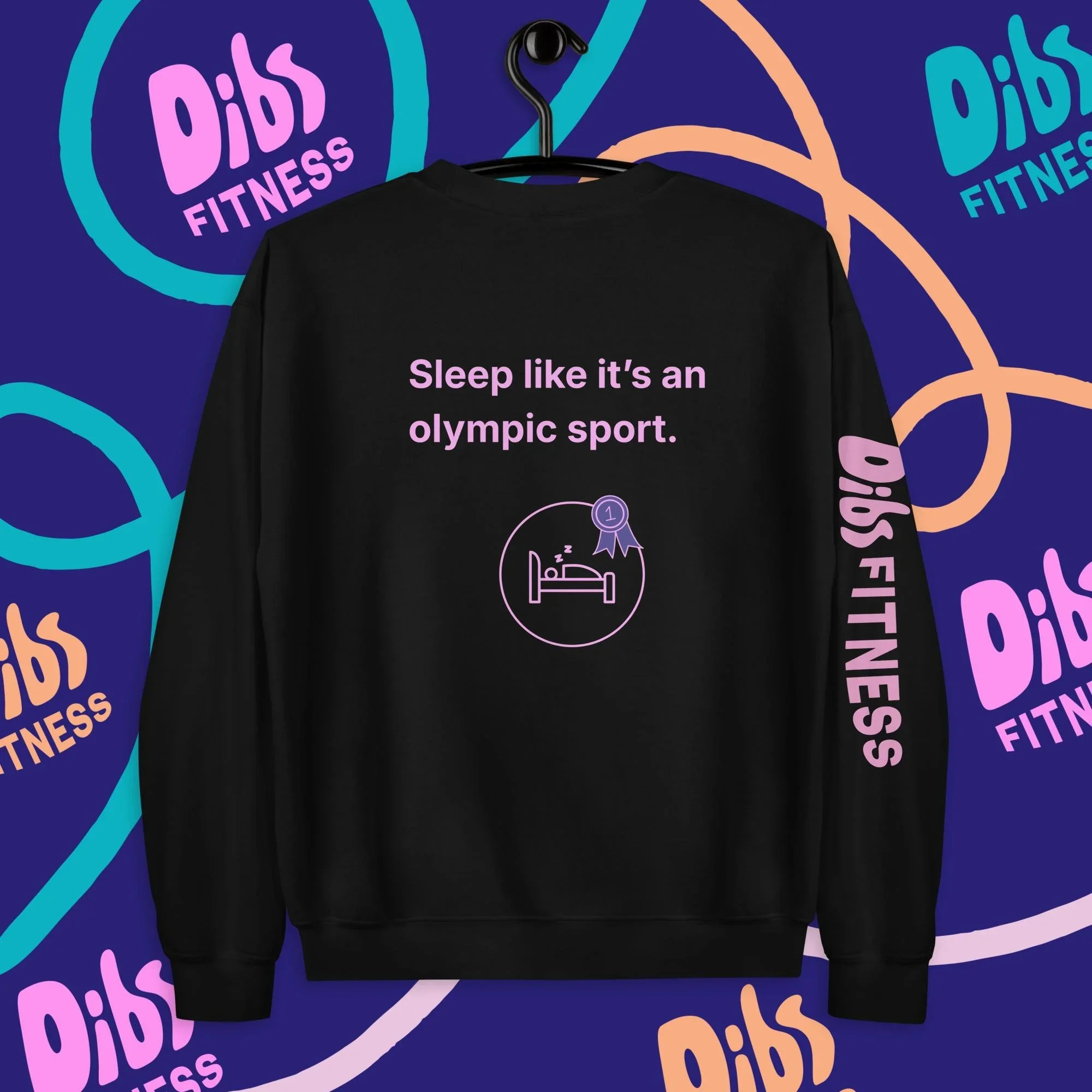 Sleep Like It's an Olympic Sport - Crew Neck Sweater (Black)