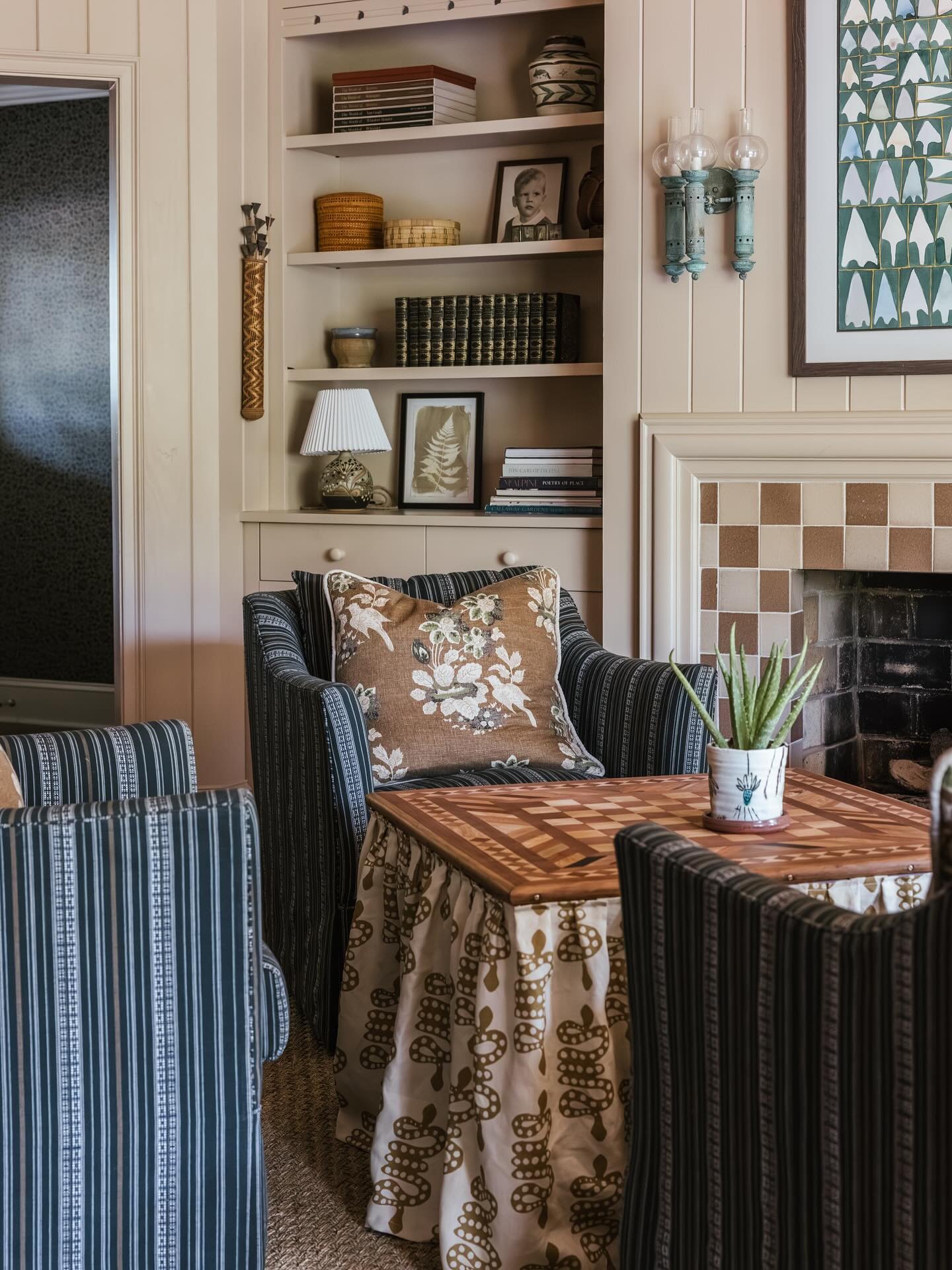 Snake in gold looking lovely and a bit edgy in both Hollis&rsquo; home and my home office. We love its neutrality while still holding court.