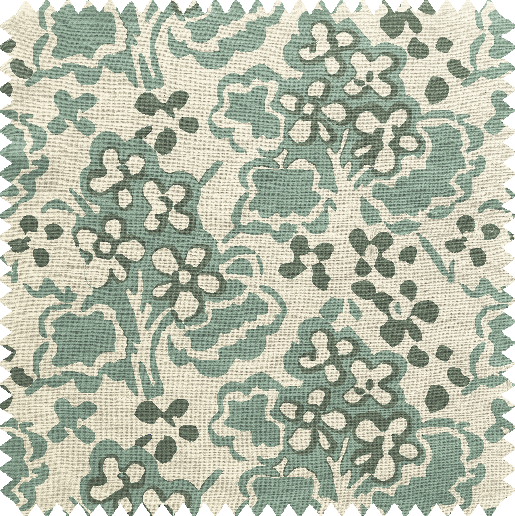 Fountain Flower Fabric in Forest