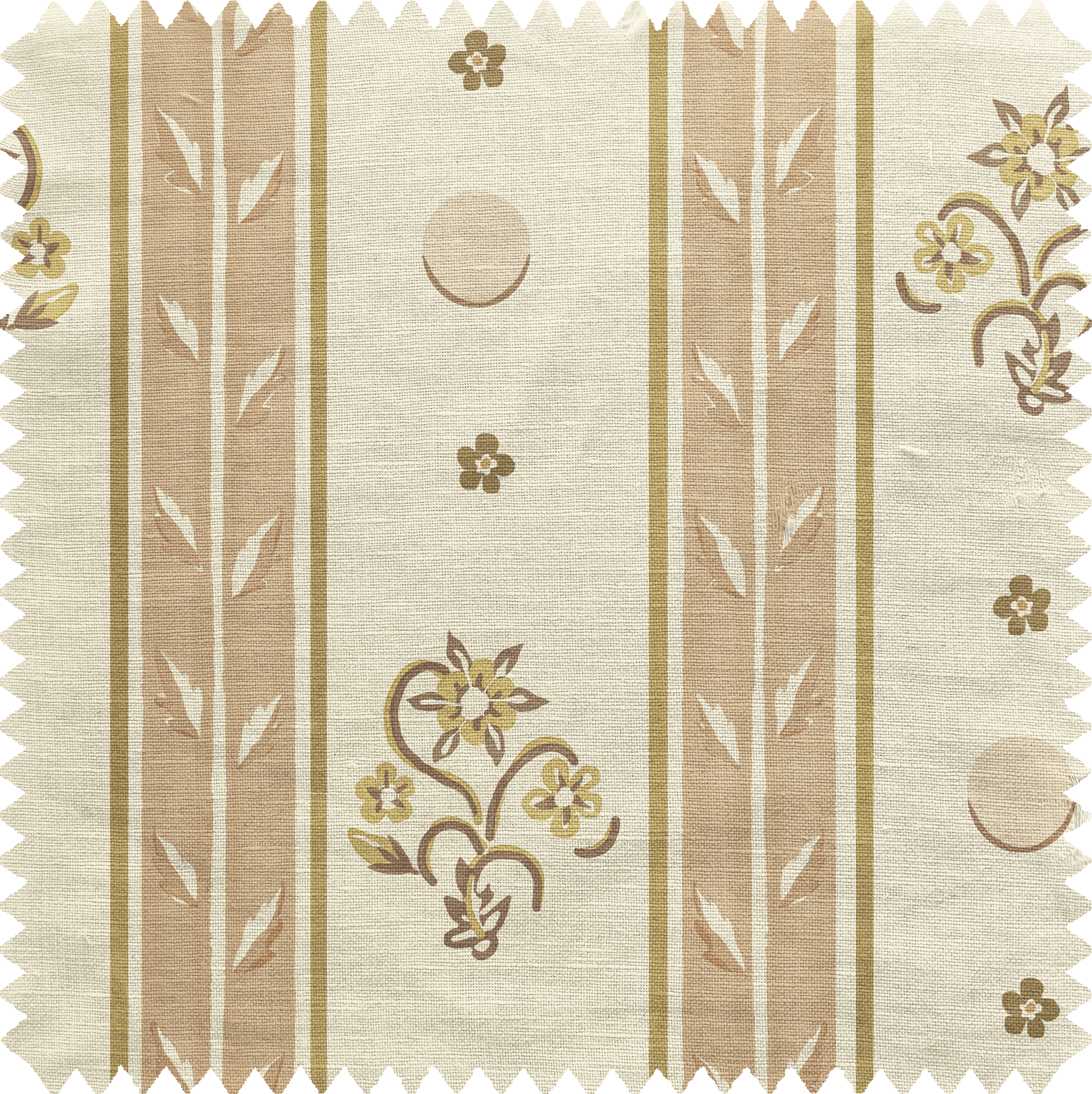 Banded Flower Fabric in Pink