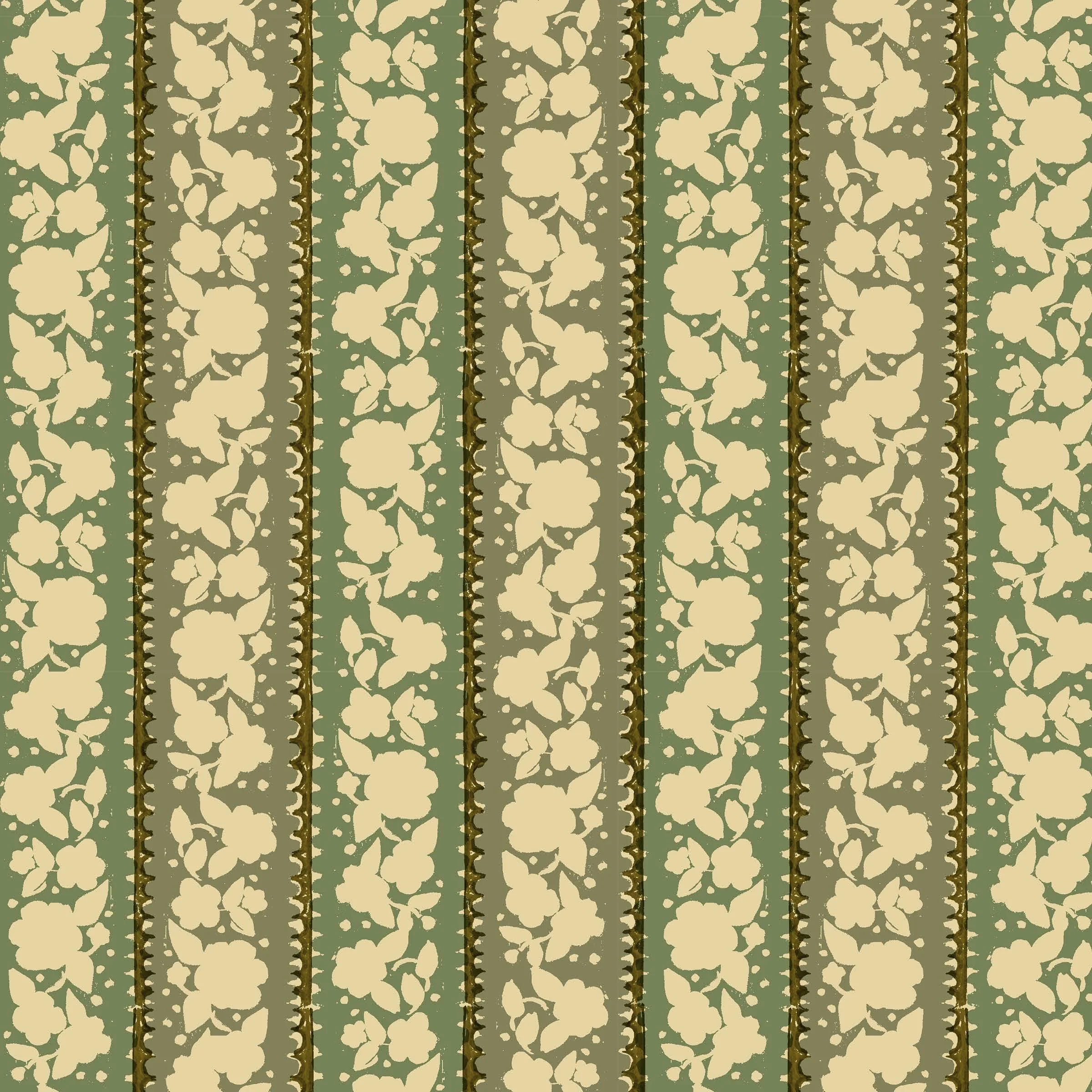 Scallop Stripe Wallpaper in Lawn