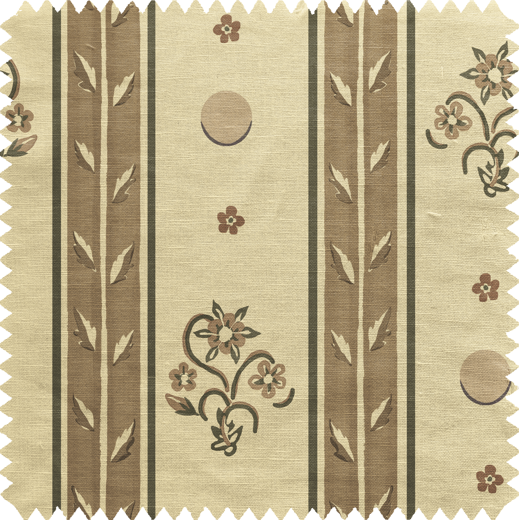 Banded Flower Fabric in Russet
