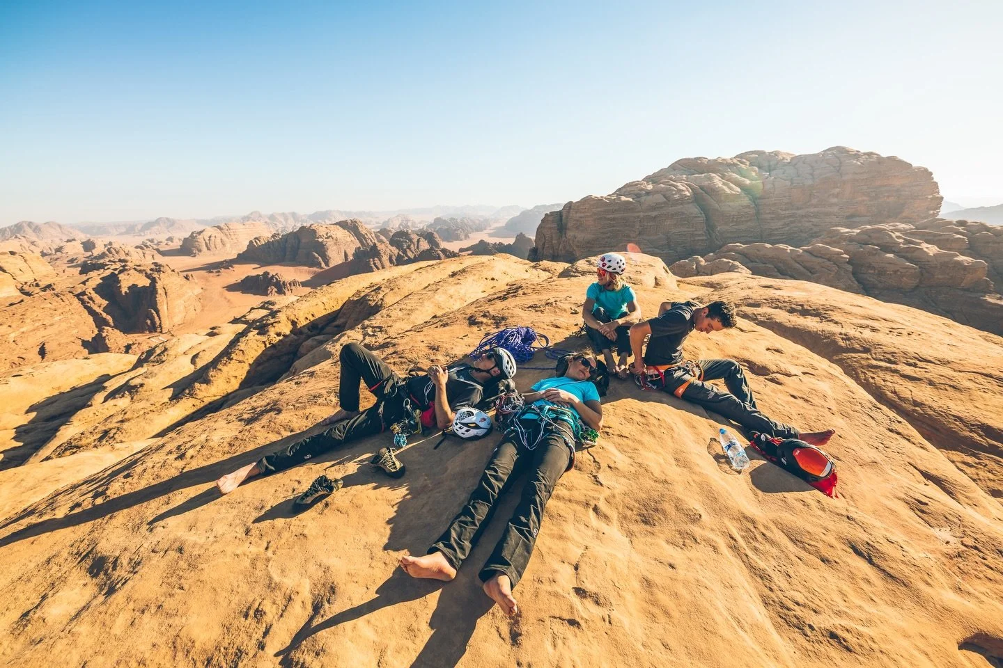 Red walls, long lines, desert vibes. 🏜️🐪 
Wadi Rum, Jordan with @onceuponaclimb and @honngy @thenorthface_climb Photos @timkemple