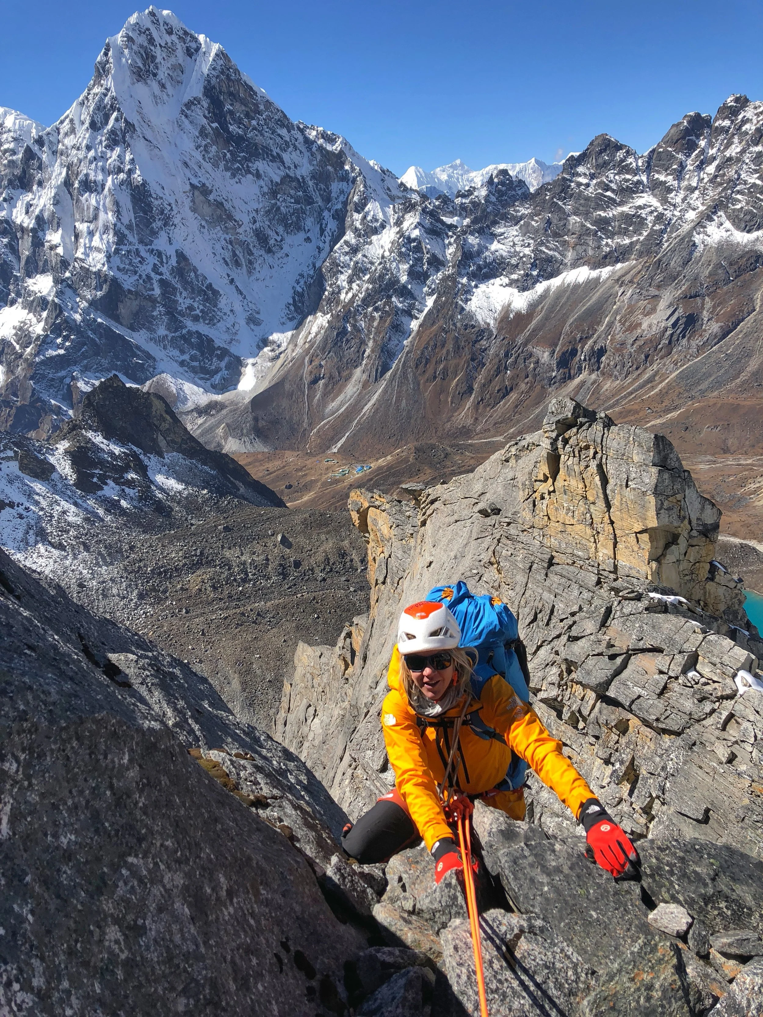 A new route we climbed on the Southwest Face of Lobuche in Nepal. This was a wild adventure in one of the most beautiful places I&rsquo;ve ever been. The line took us through varied terrain and big exposure, with moments that felt equal parts challen