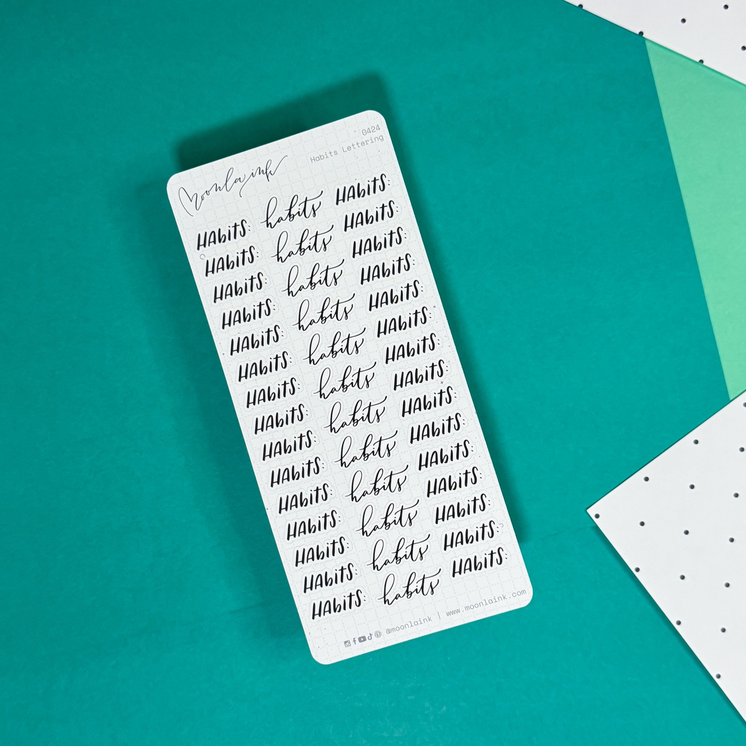habits lettering stickers for planners, bullet journals, notebooks
