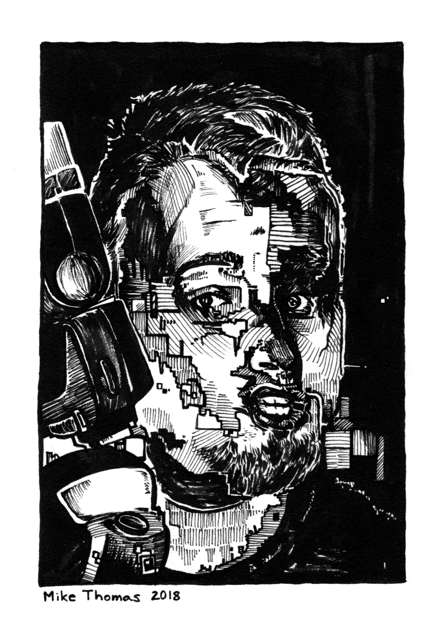 “Portrait 3 (Eric)”
7” x 5”
Ink on Paper
April 2018