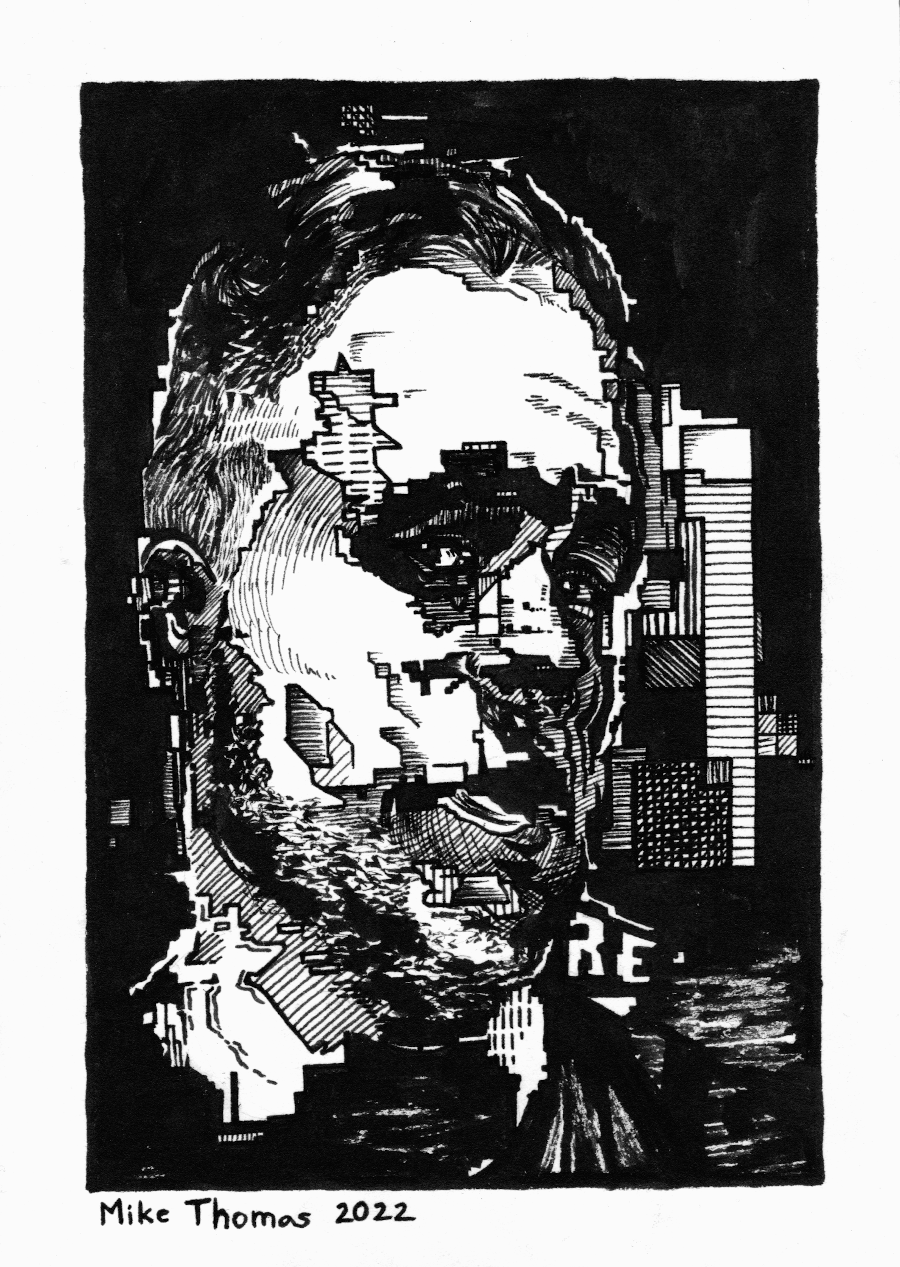 “Portrait 8 (Tony)”
7” x 5”
Ink on Paper
March 2022