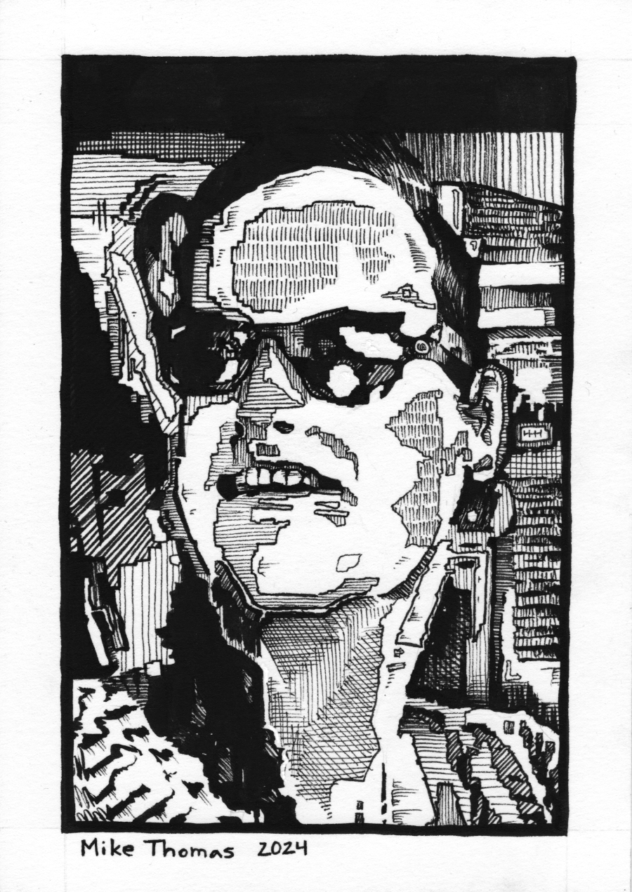 “Portrait 19 (Christine)”
7” x 5”
Ink on Paper
June 2024