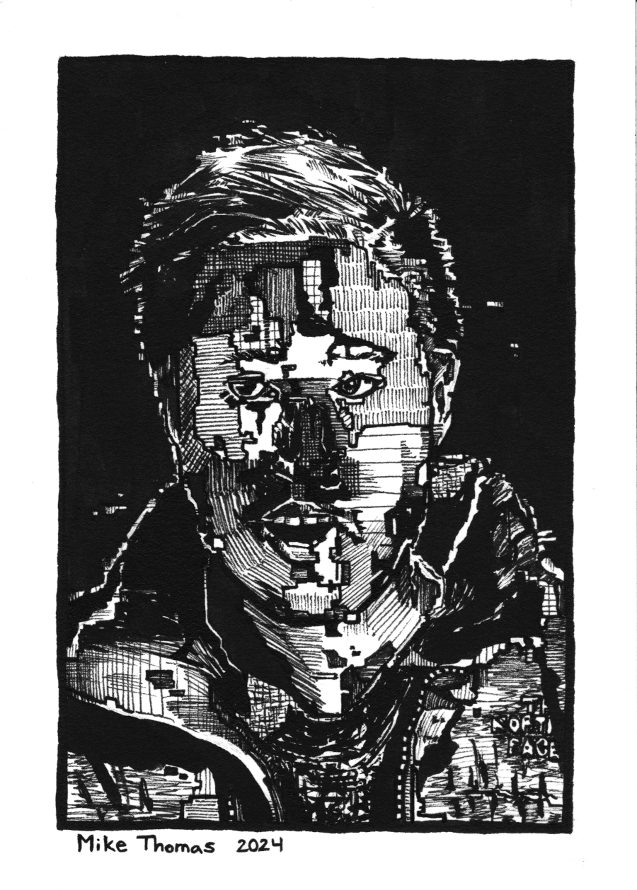 “Portrait 21 (Raymond)”
7” x 5”
Ink on Paper
September 2024