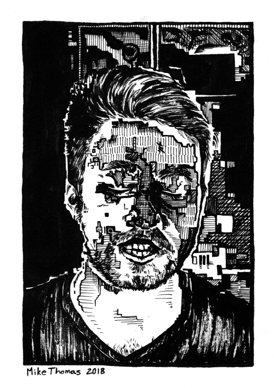 “Portrait 2 (Mike)”
7” x 5”
Ink on Paper
April 2018