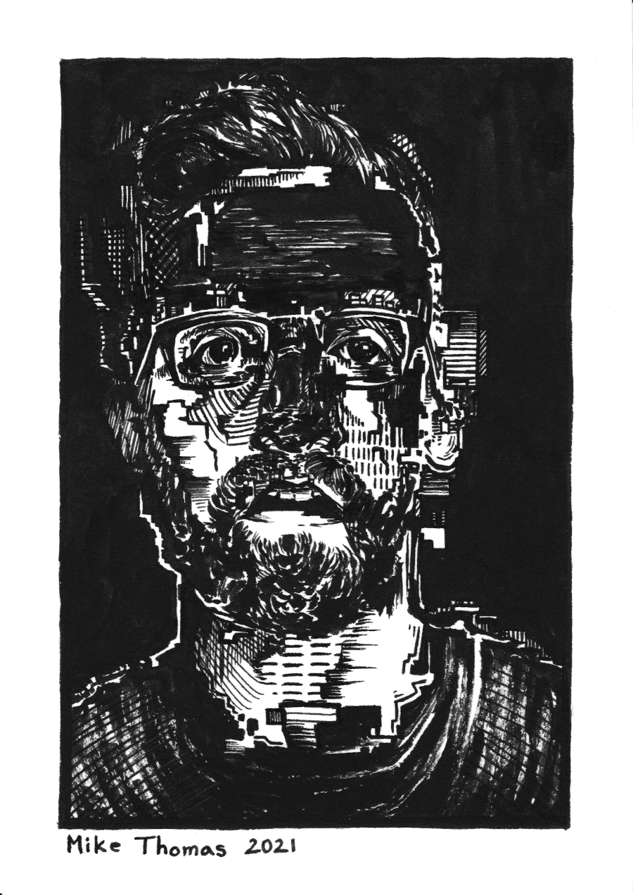 “Portrait 6 (Matt)”
7” x 5”
Ink on Paper
July 2021