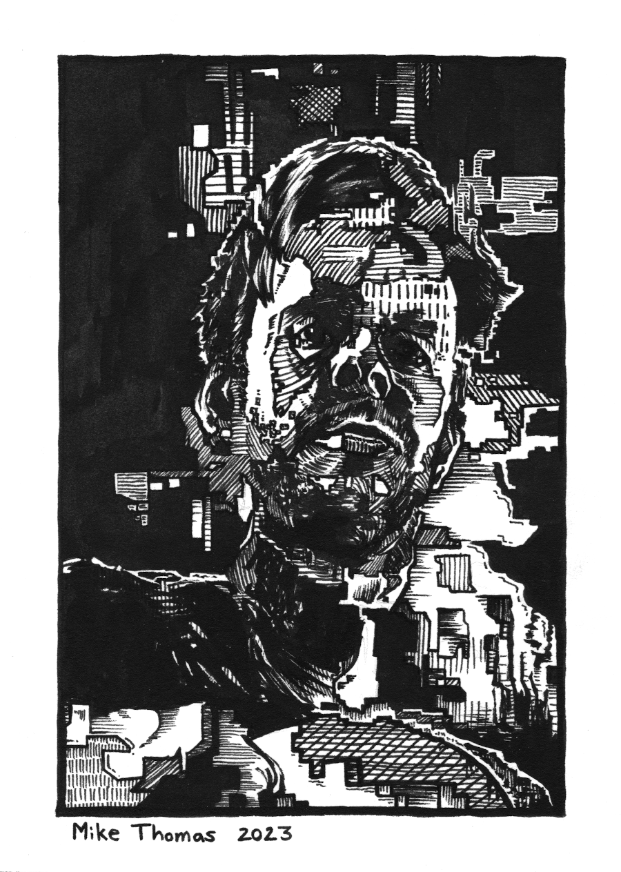 “Portrait 10 (Max)”
7” x 5”
Ink on Paper
January 2023