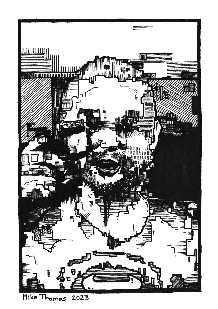 “Portrait 13”
7” x 5”
Ink on Paper
April 2023