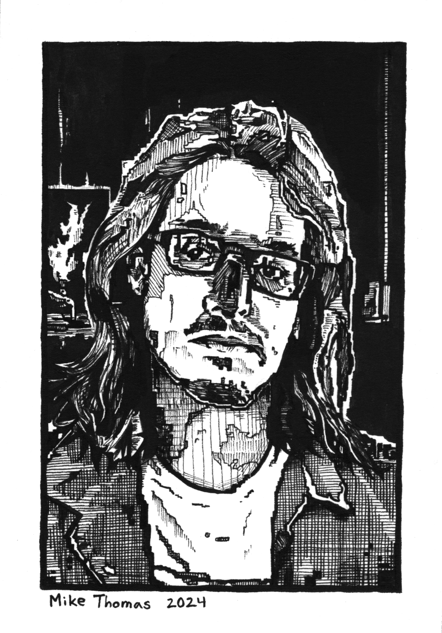 “Portrait 20 (Mike)”
7” x 5”
Ink on Paper
August 2024