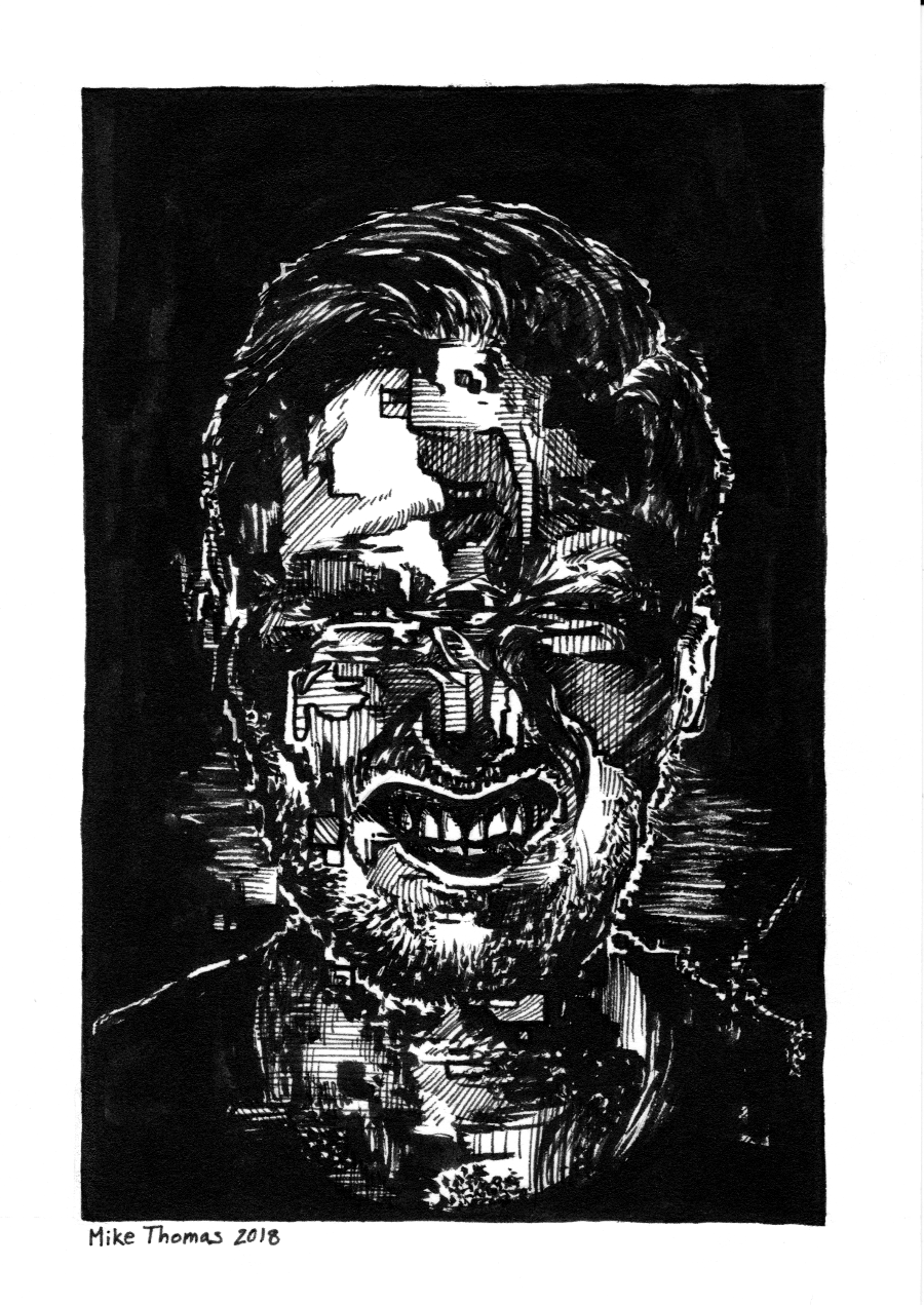 “Portrait 1 (Tom)”
7” x 5”
Ink on Paper
April 2018