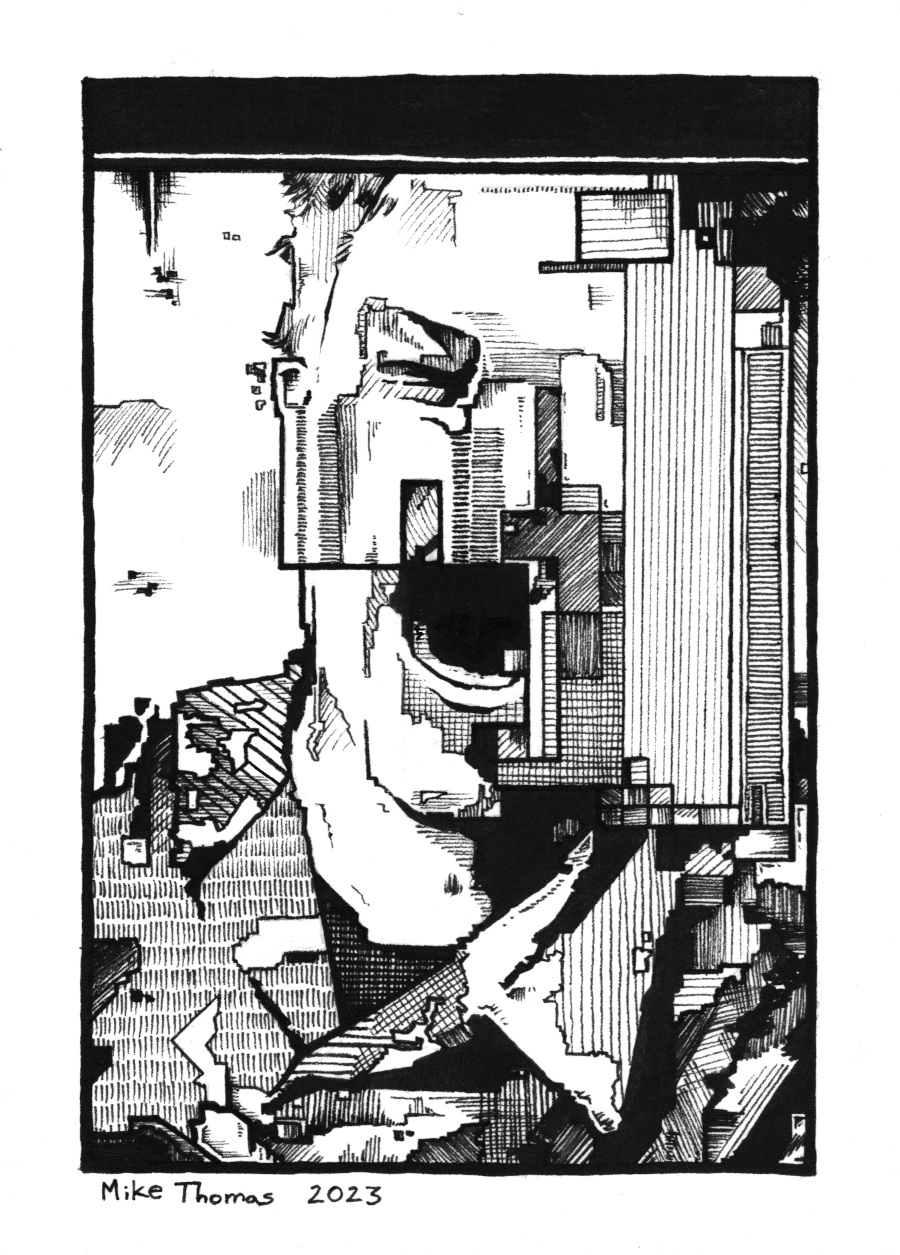 “Portrait 16 (Richard)”
7” x 5”
Ink on Paper
October 2023