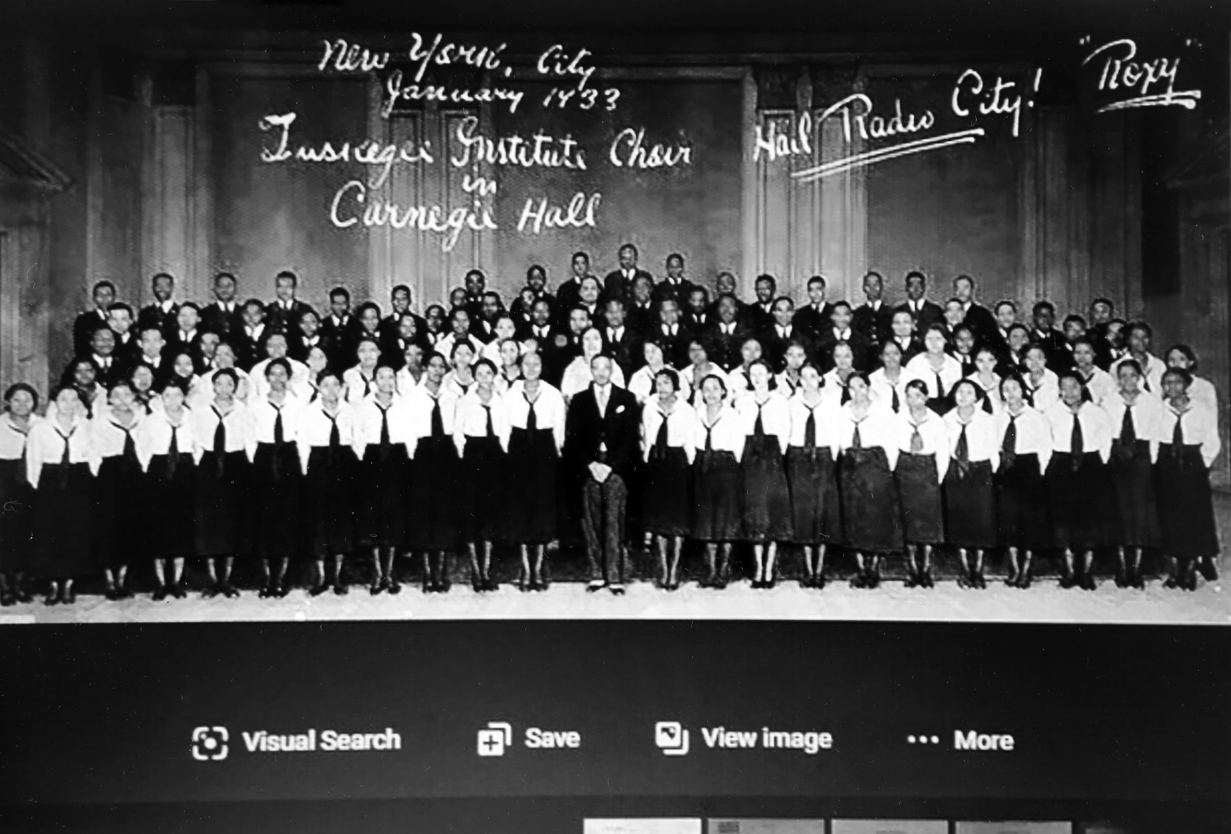 The Tuskegee Institute Golden Voices Choir. Earline's Mother Front Row First Right