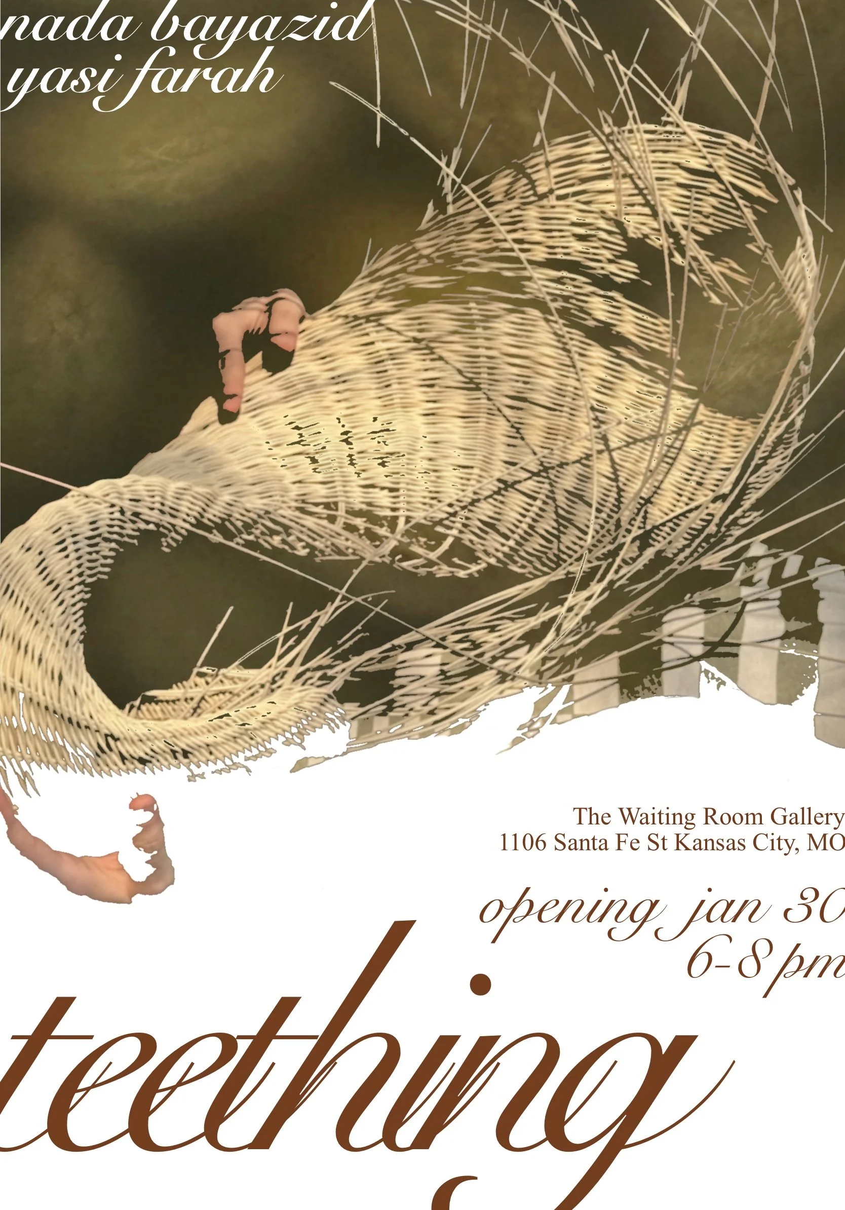 teething, visual art exhibition at the waiting room kansas city featuring artists yasi and nada