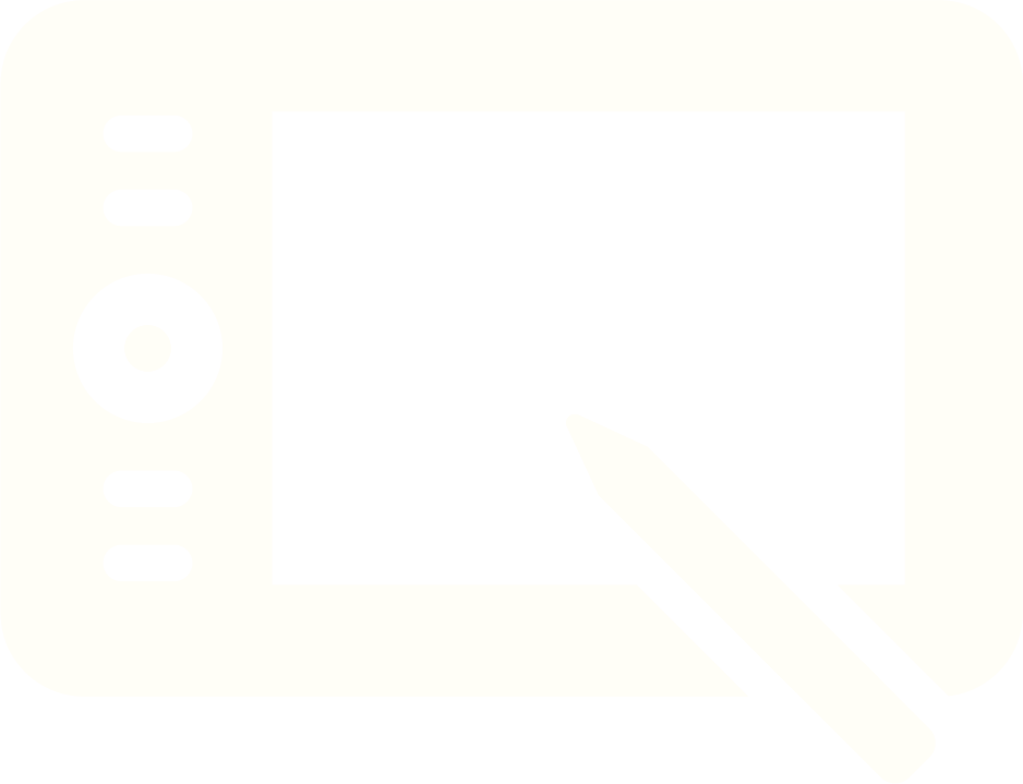 Graphics tablet and stylus icon representing illustration and digital design.