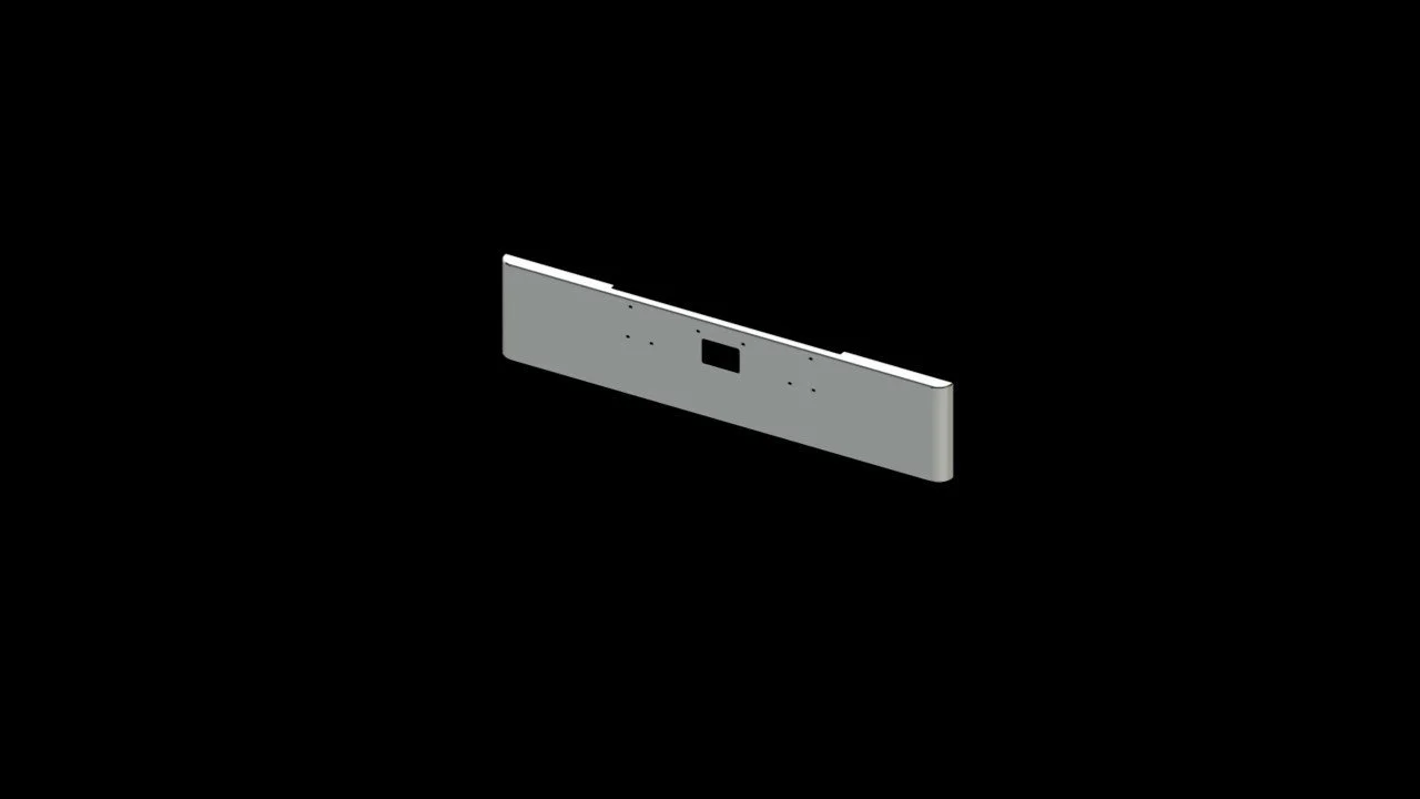 18" Peterbilt 379 Rolled End Bumper with Tow, Standard Mount
