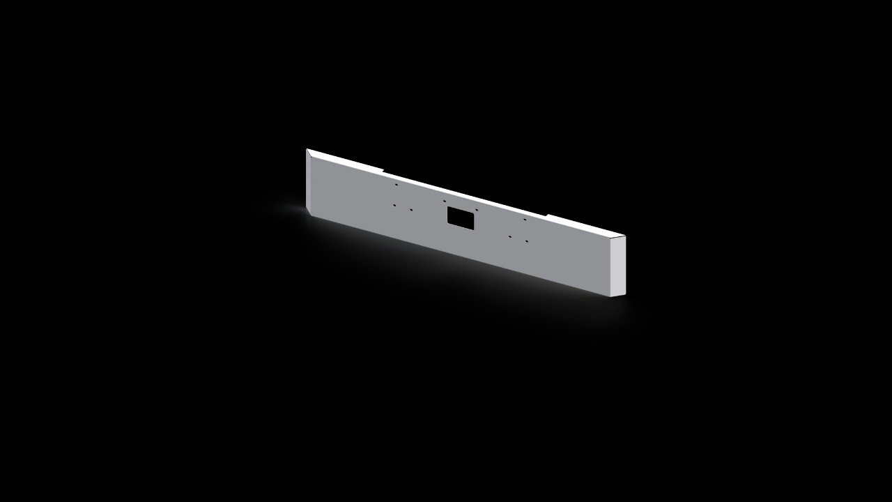 18" Peterbilt 379 Mitered End Bumper with Tow, Standard Mount