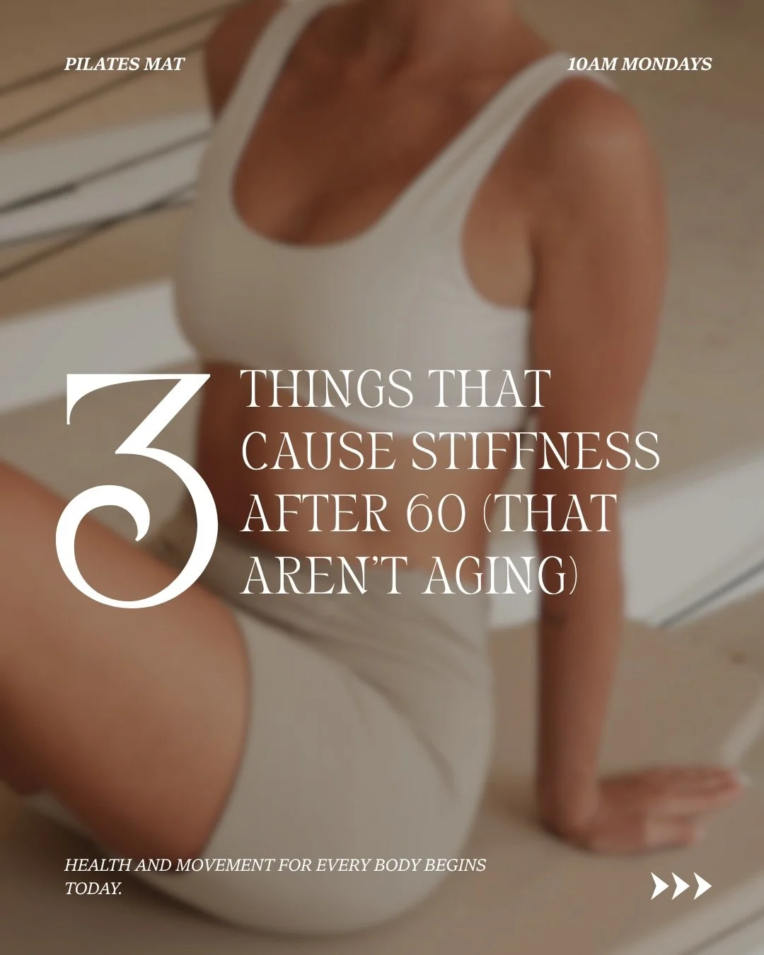 Most people think stiffness after 60 is just part of aging&hellip; but that&rsquo;s not actually what I see in my classes.

What I see is this:

Bodies that simply haven&rsquo;t been given the right kind of movement:

✔️ Not enough variety
✔️ Too muc