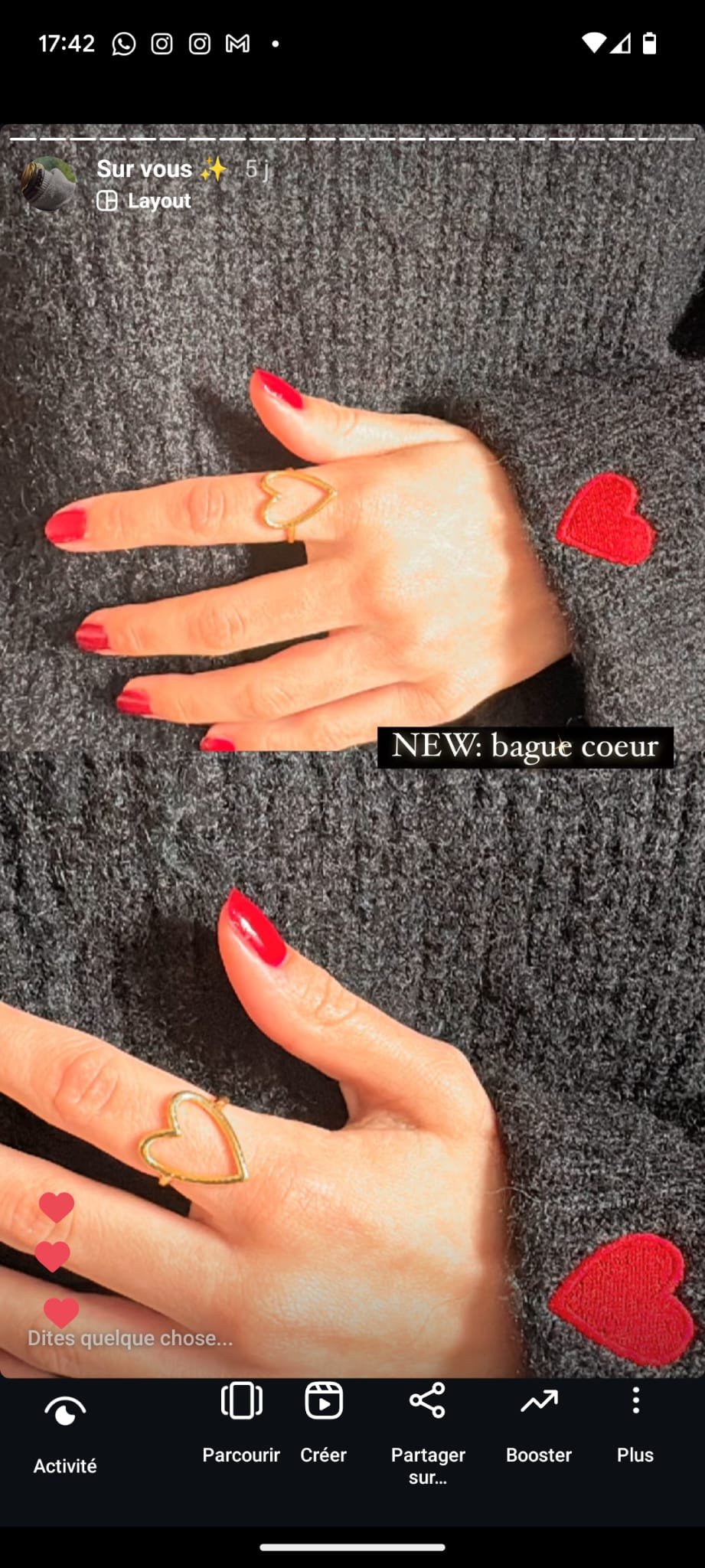 Bague coeur
