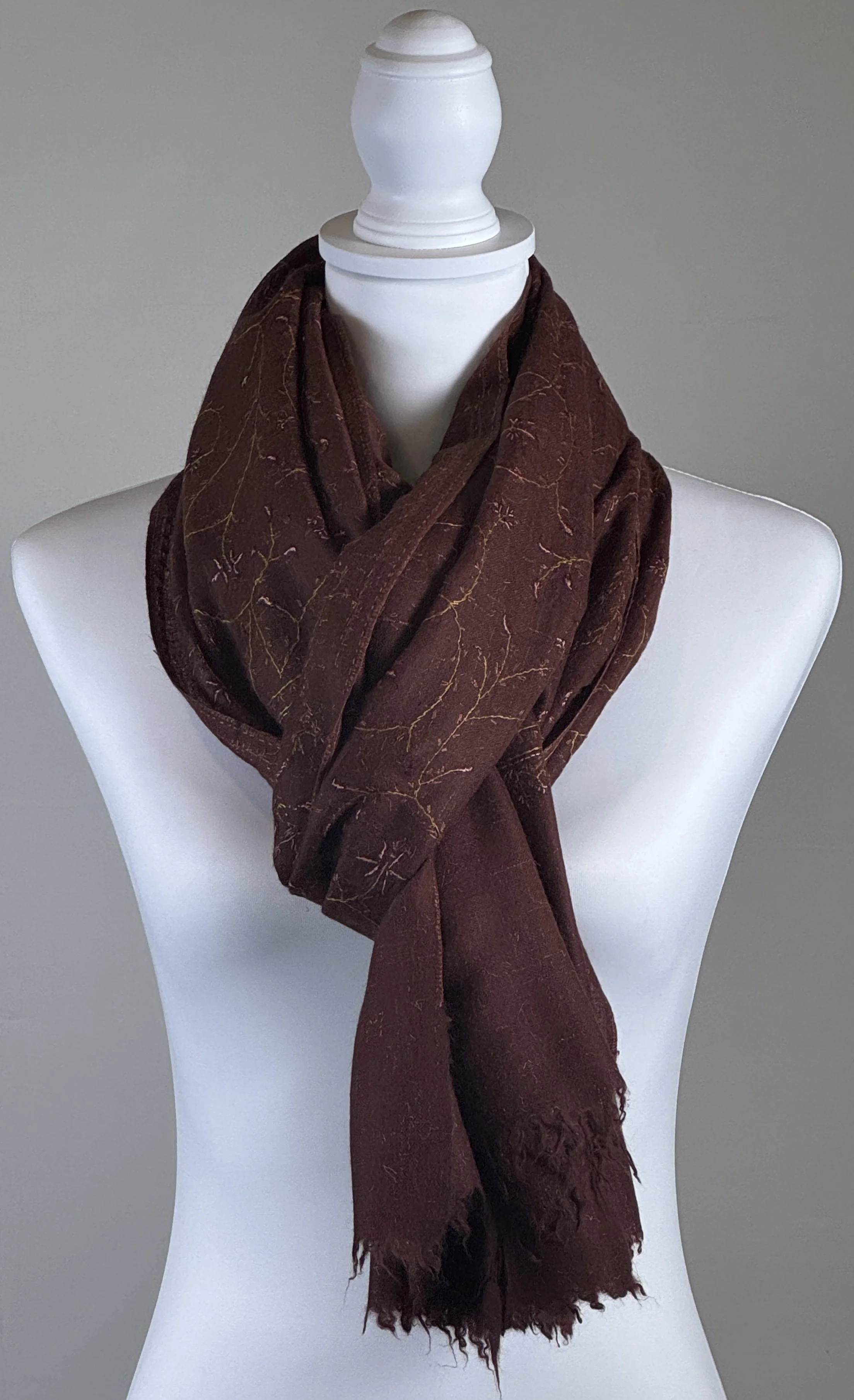 Pashmina stole Jali embroidery