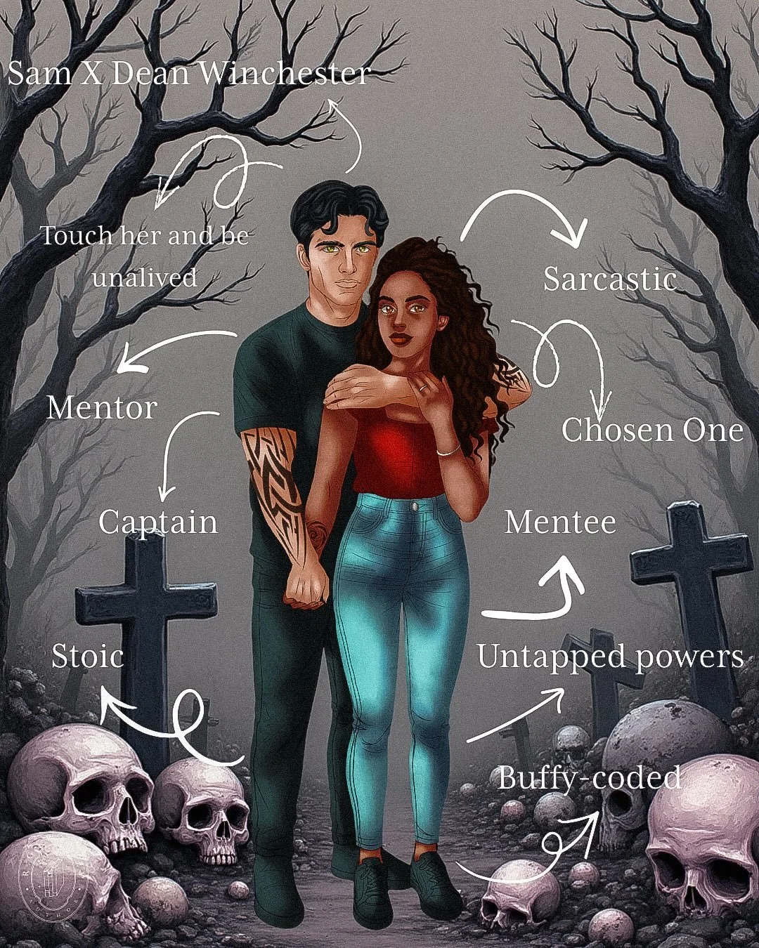 It&rsquo;s not too late to share this Buffy X Supernatural-coded romantasy with your friends for the holidays! 

The Graveborn Series is a Supernatural X Buffy-
coded contemporary fantasy romance with demons, demon hunters, and graveyards as portals 